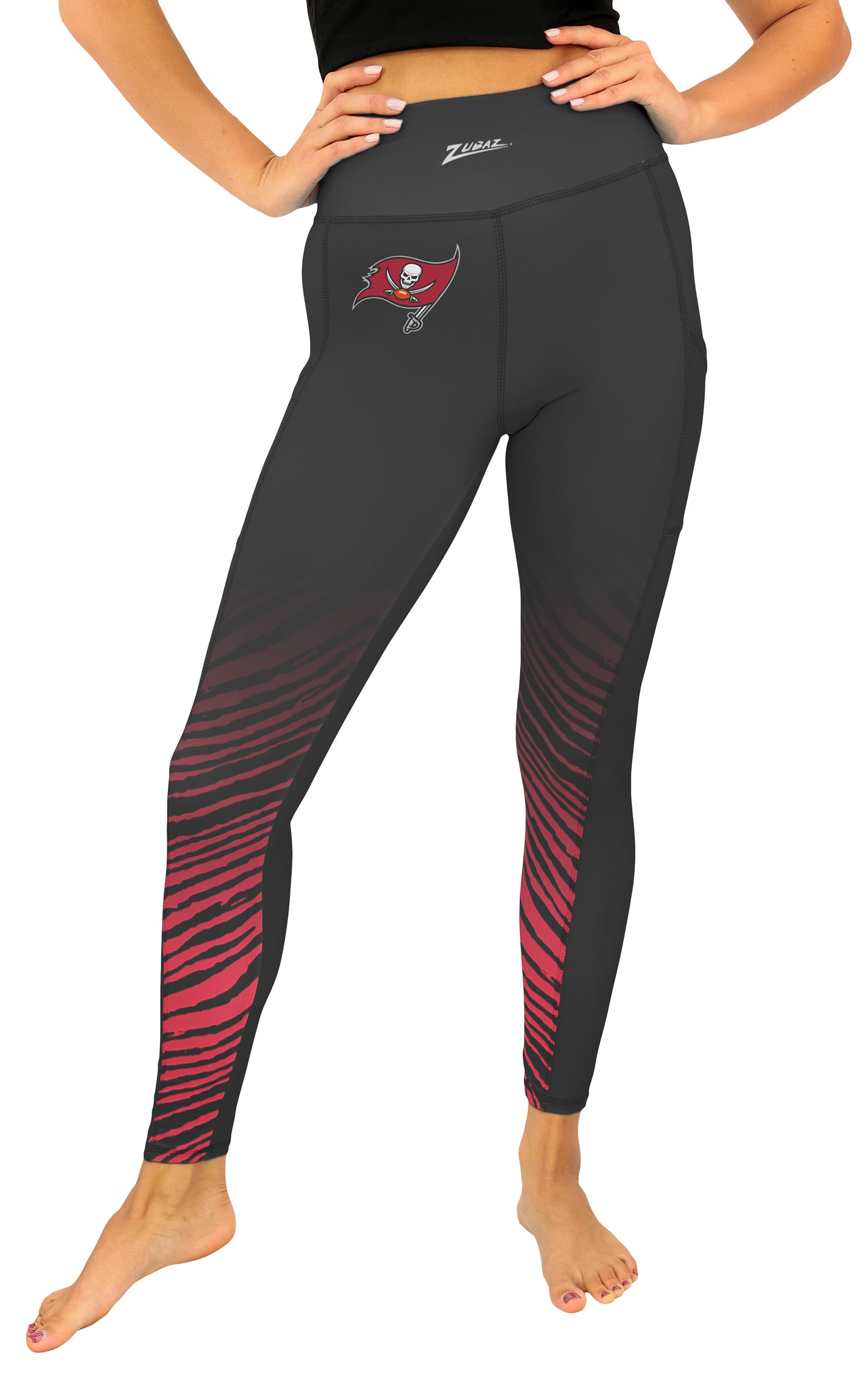 Zubaz NFL Women's Fade Primary Logo Leggings, Tampa Bay Buccaneers