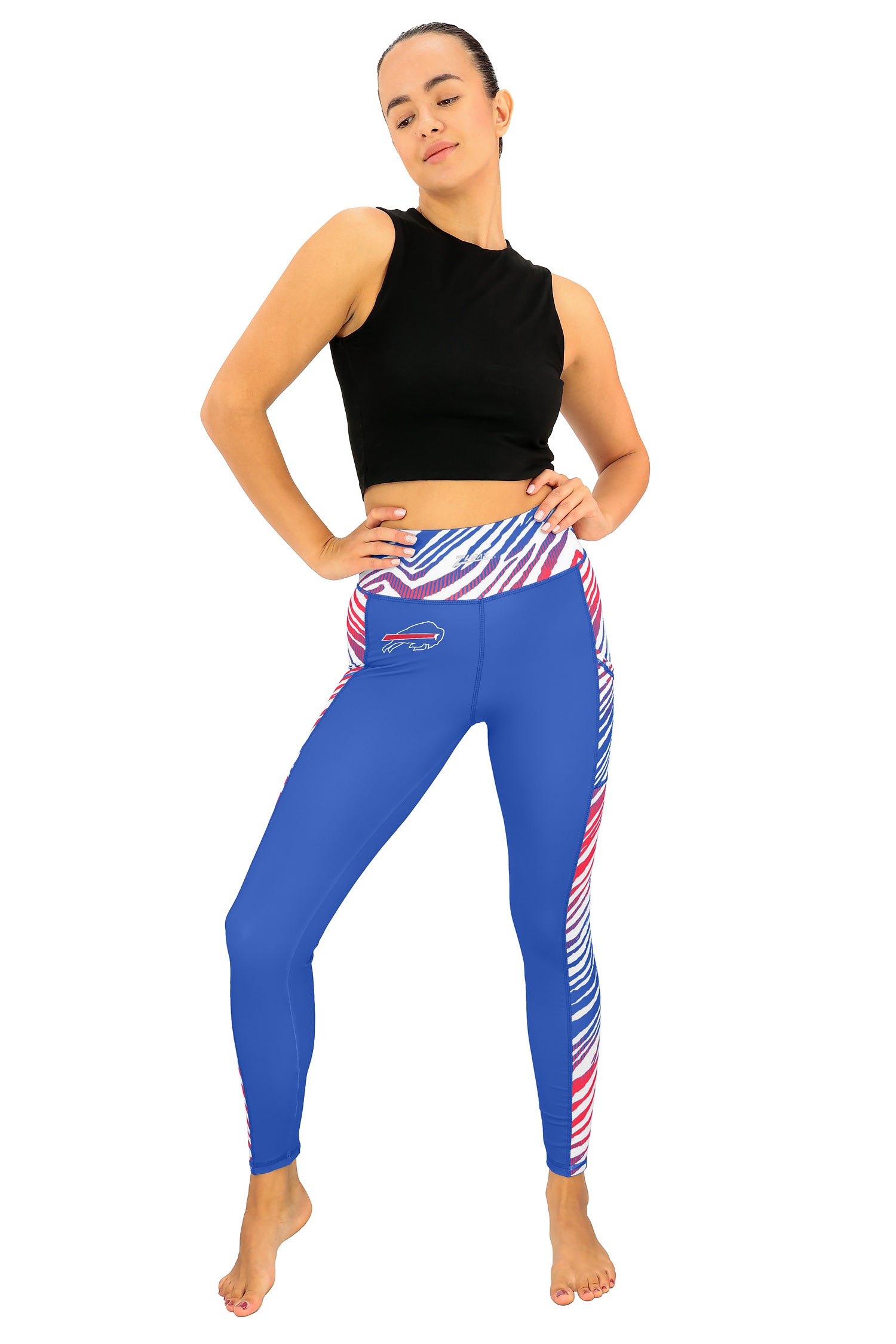 Zubaz NFL Women's Elevated Zebra Ombre Leggings, Buffalo Bills