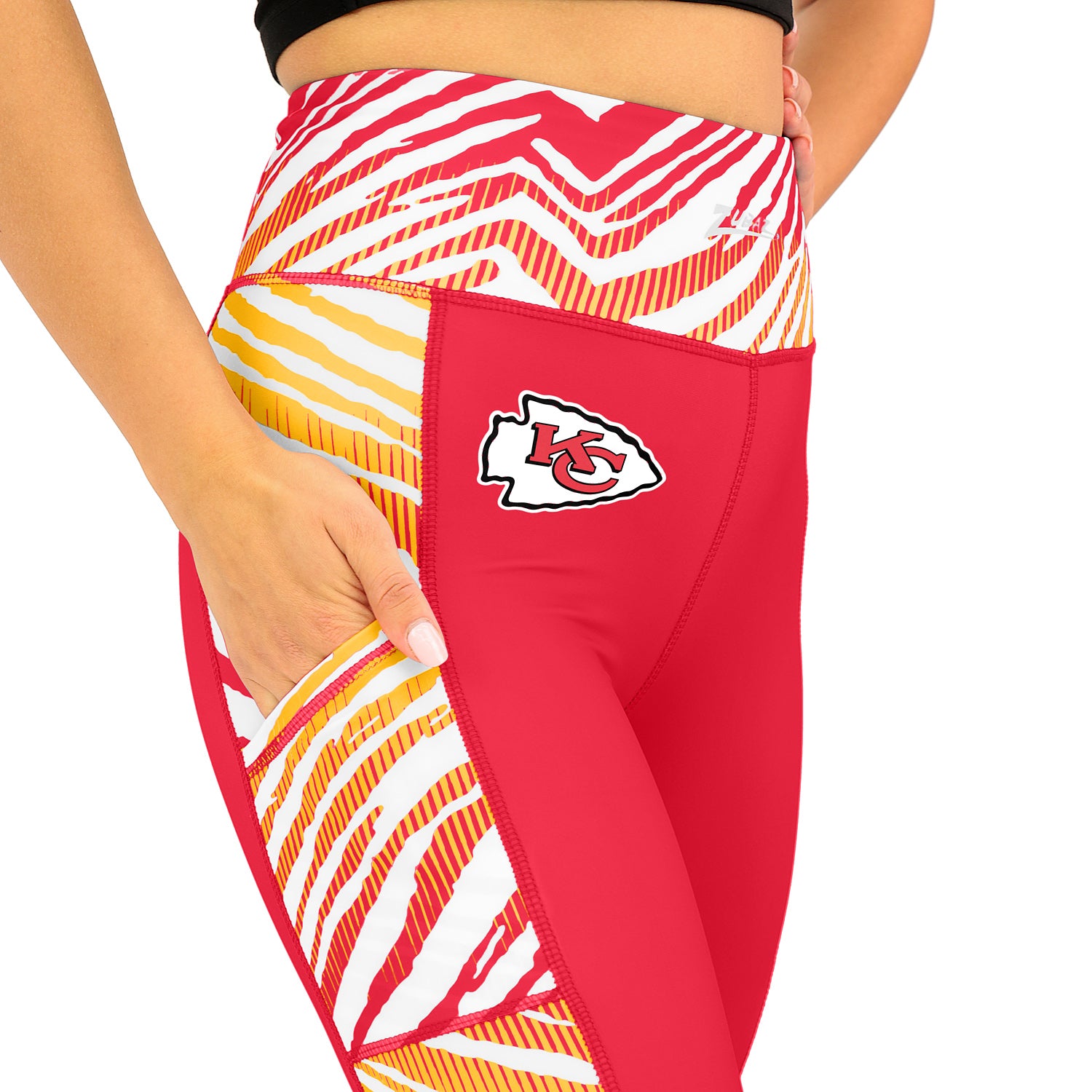 Zubaz NFL Women's Elevated Zebra Ombre Leggings, Kansas City Chiefs
