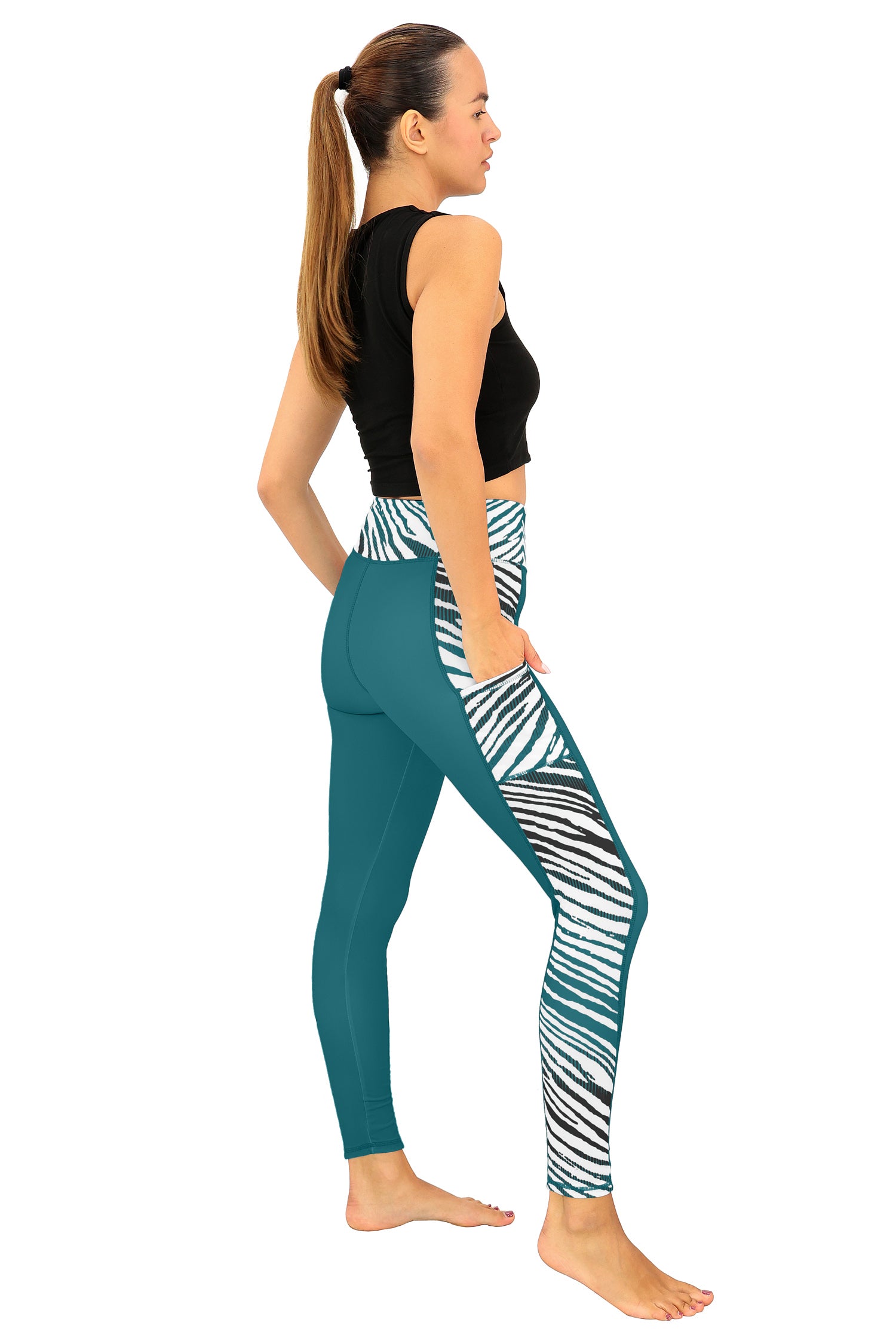 Zubaz NFL Women's Elevated Zebra Ombre Leggings, Philadelphia Eagles