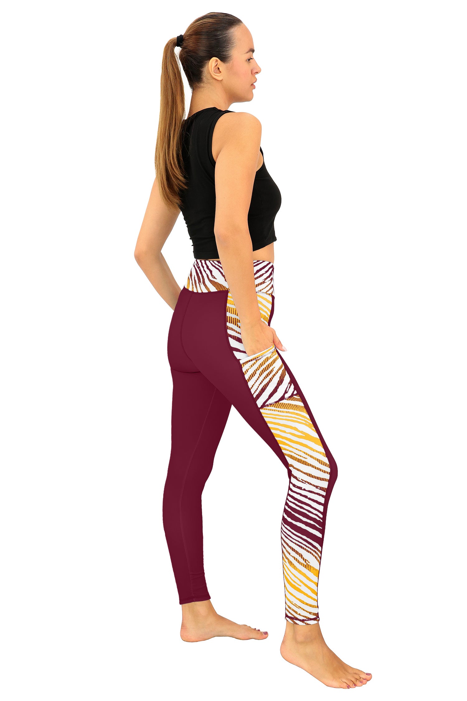 Zubaz NFL Women's Elevated Zebra Ombre Leggings, Washington Commanders