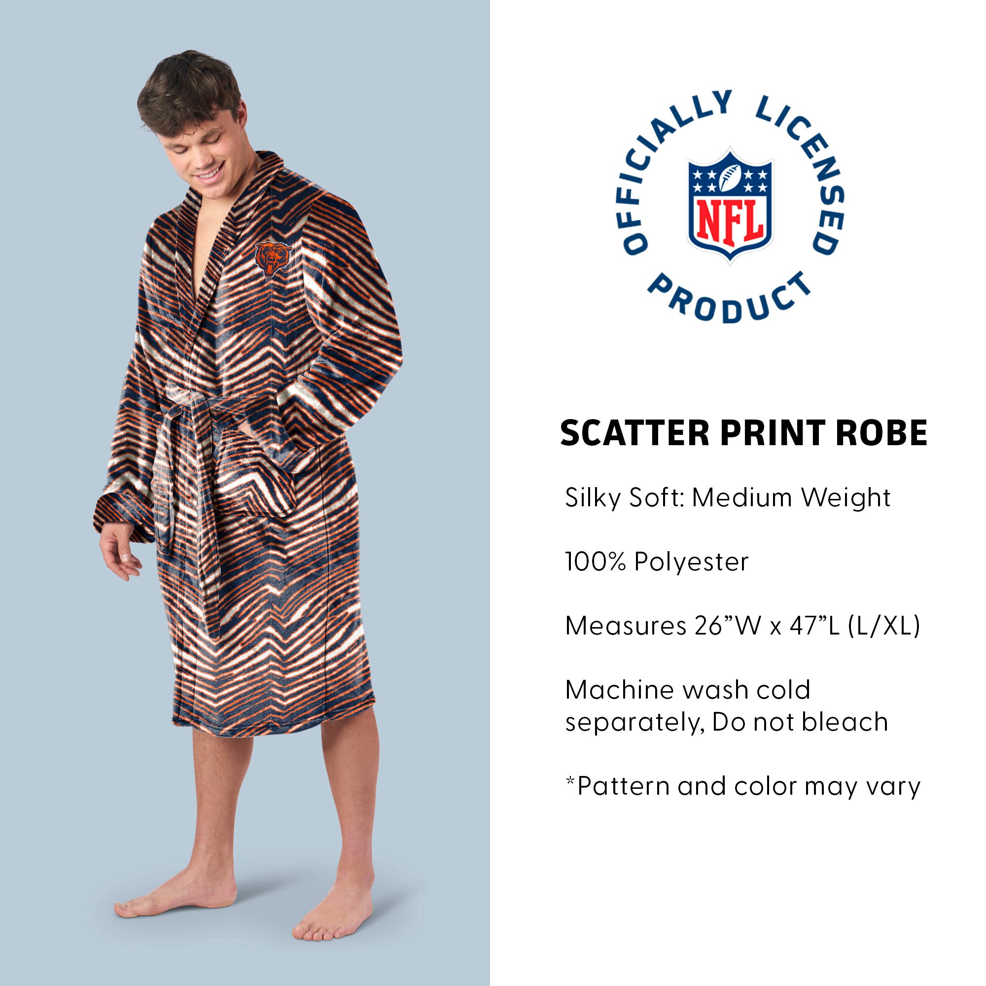Zubaz X Northwest SCATTER PRINT ROBE ZUBAZ - BEARS