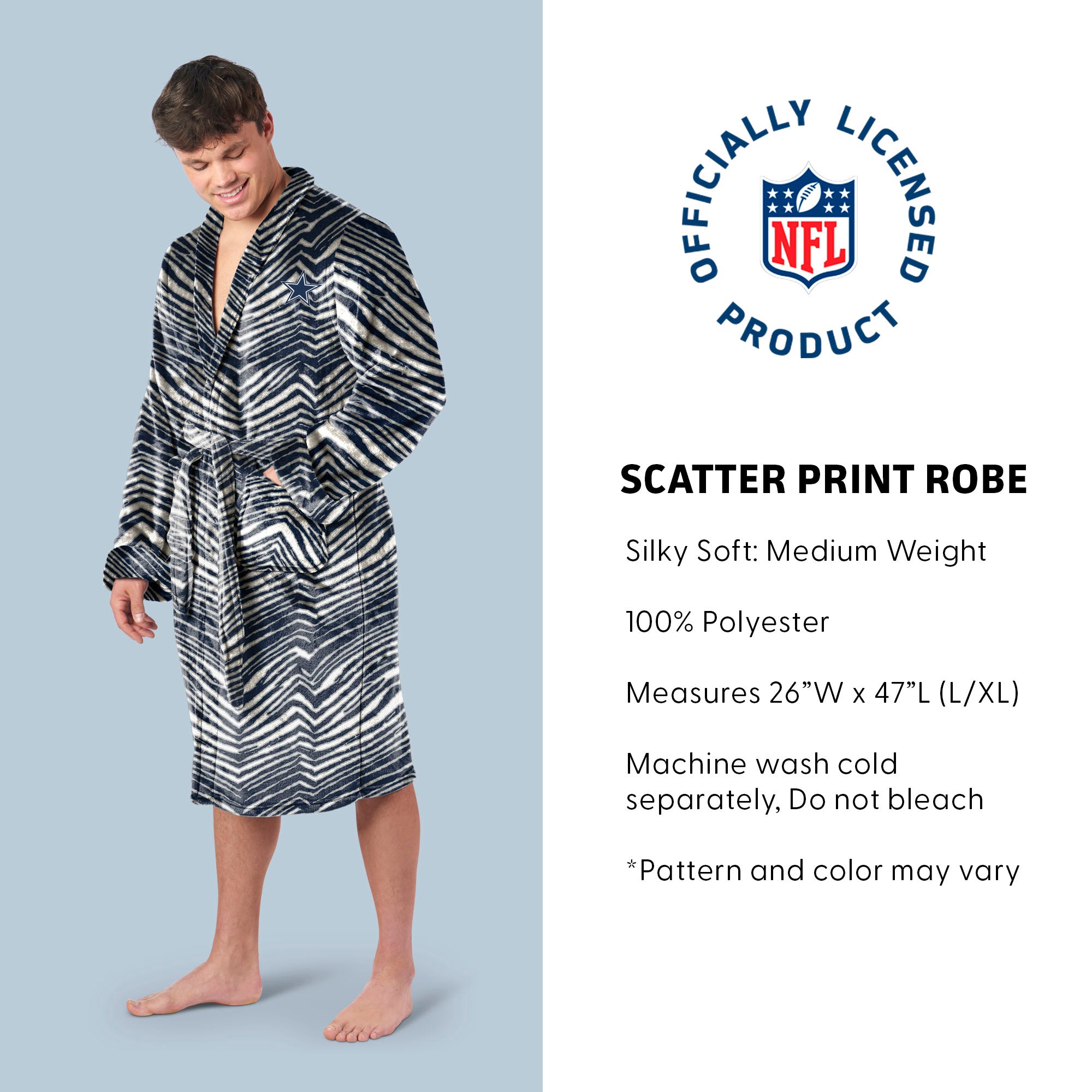 Zubaz X Northwest SCATTER PRINT ROBE ZUBAZ - COWBOYS