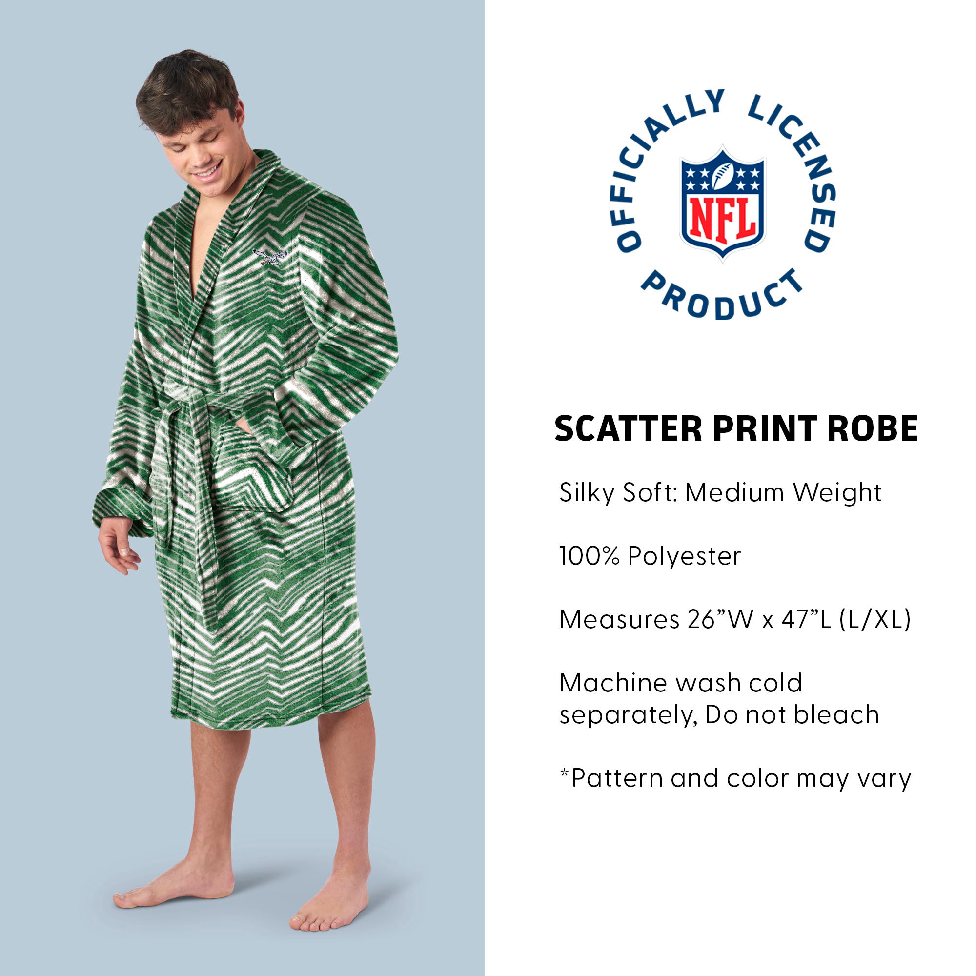 Zubaz X Northwest SCATTER PRINT ROBE ZUBAZ - EAGLES