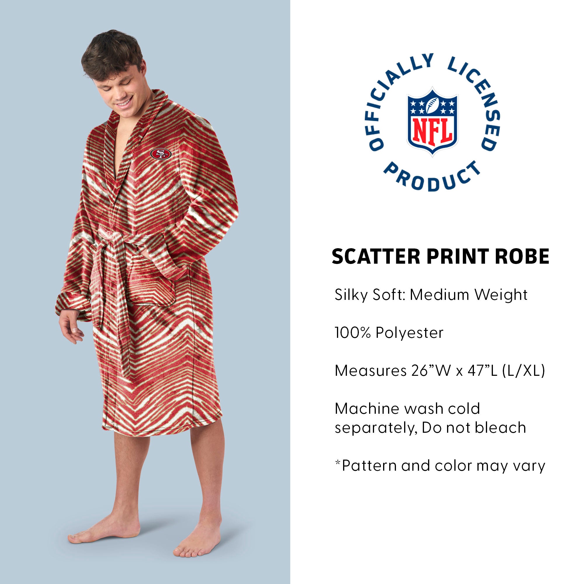 Zubaz X Northwest SCATTER PRINT ROBE ZUBAZ - 49ERS