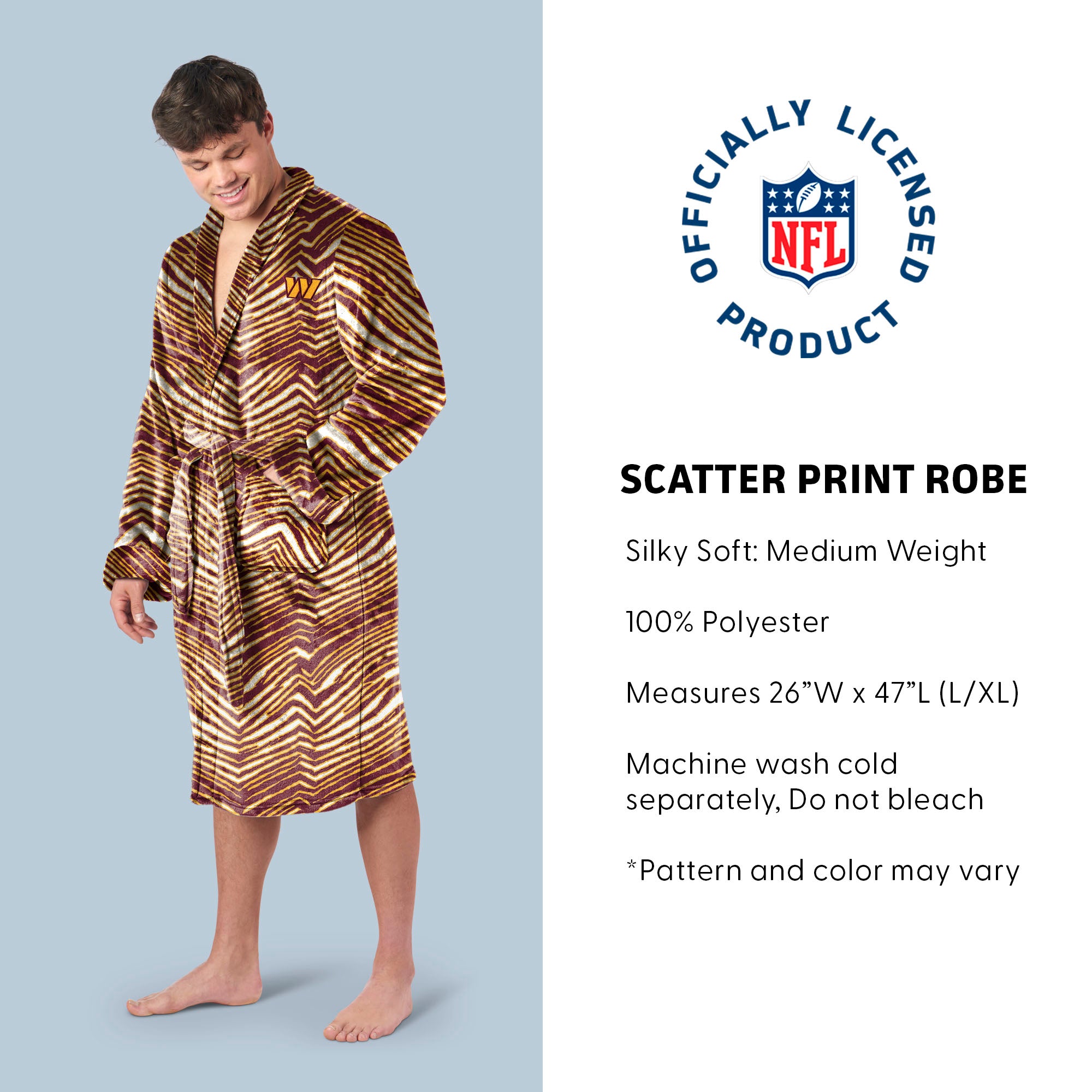 Zubaz X Northwest SCATTER PRINT ROBE ZUBAZ - COMMANDERS