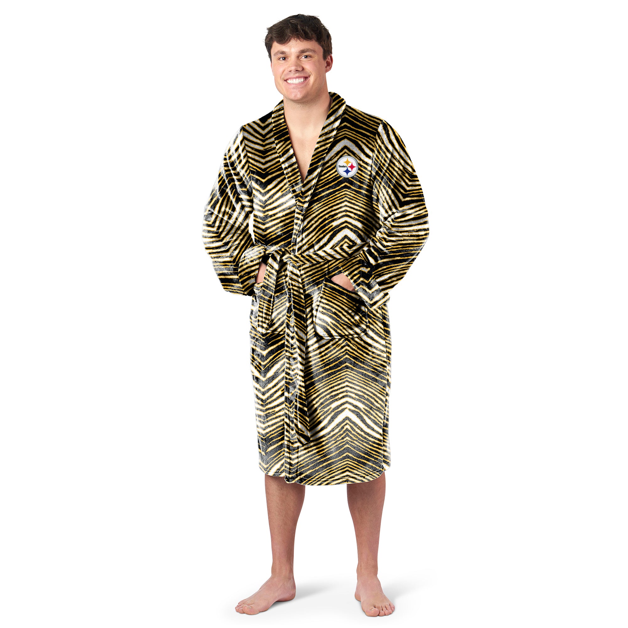 Zubaz X Northwest SCATTER PRINT ROBE ZUBAZ - STEELERS