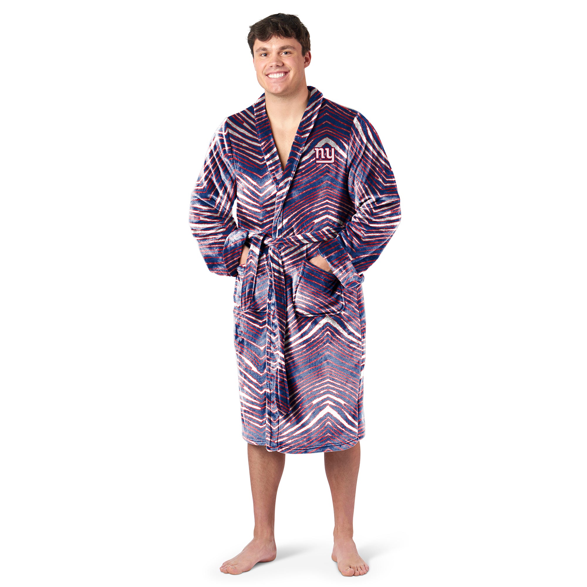 Zubaz X Northwest SCATTER PRINT ROBE ZUBAZ - NY GIANTS