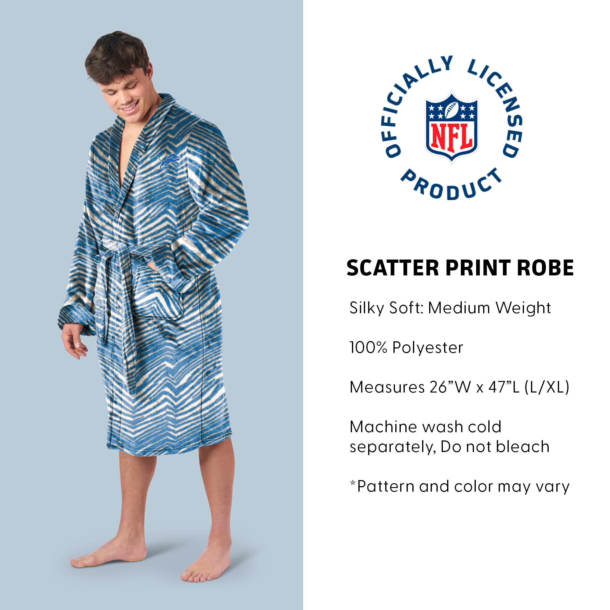 Zubaz X Northwest SCATTER PRINT ROBE ZUBAZ - LIONS