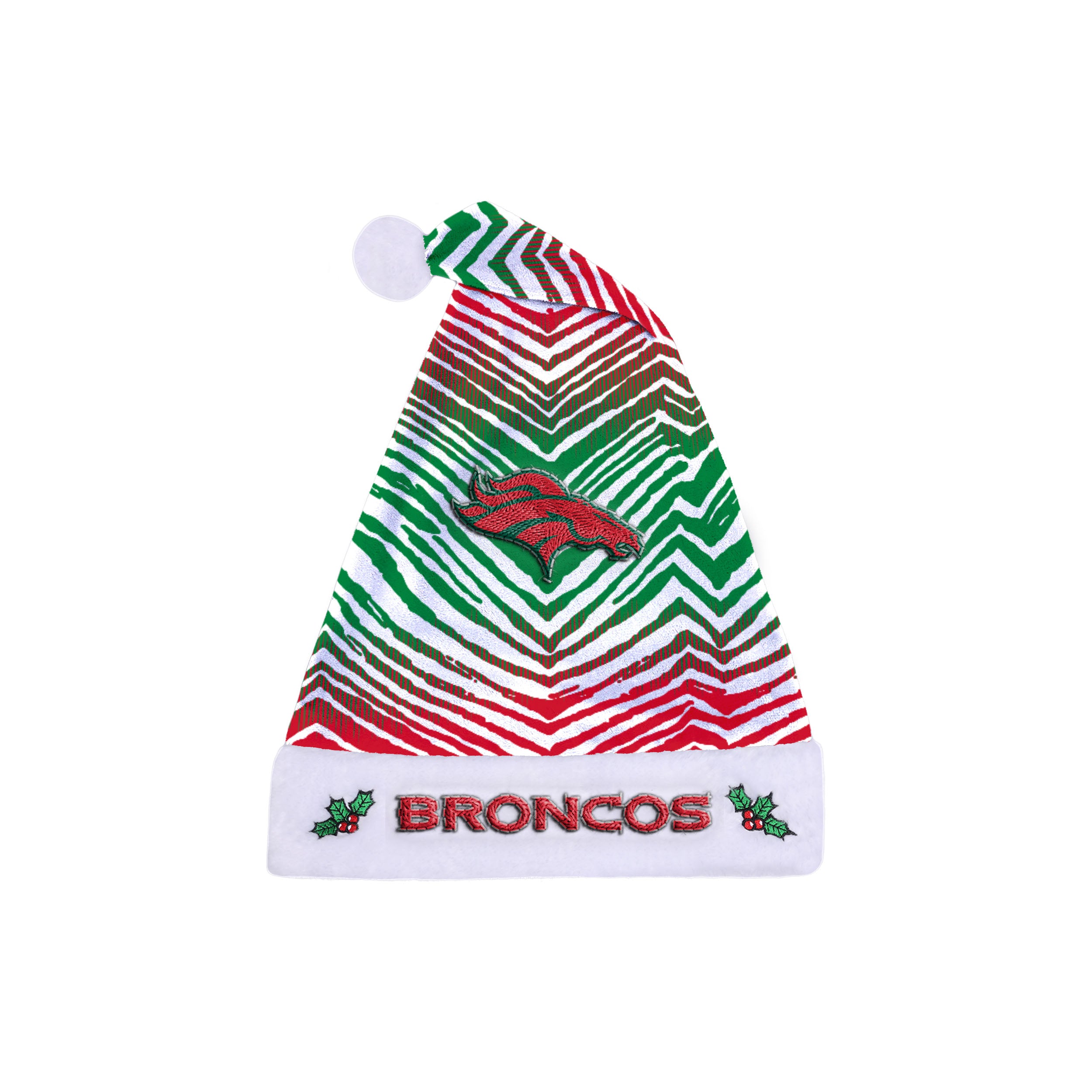 Zubaz Santa Hat NFL Denver Broncos - Red and green