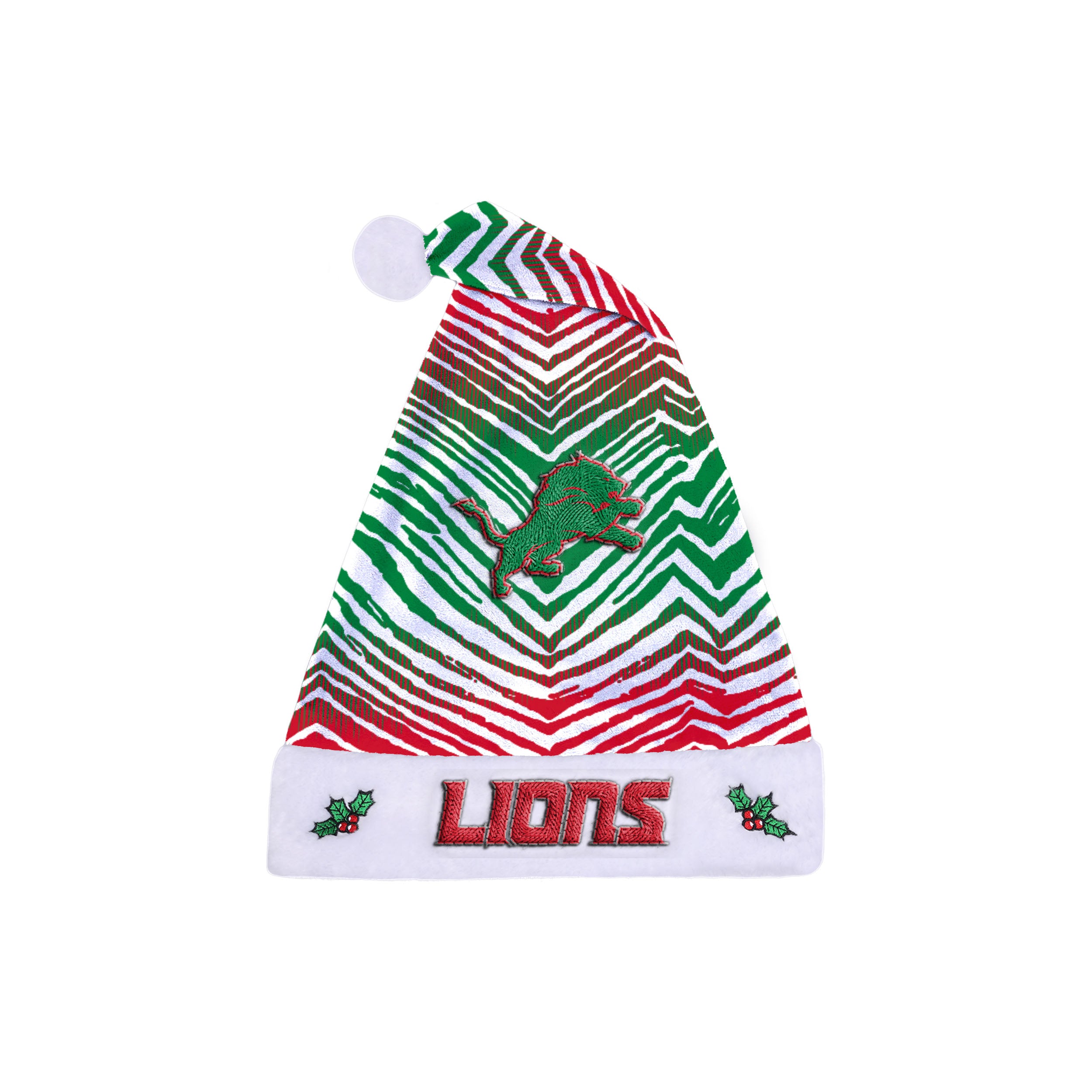 Zubaz Santa Hat NFL Detroit Lions - Red and green