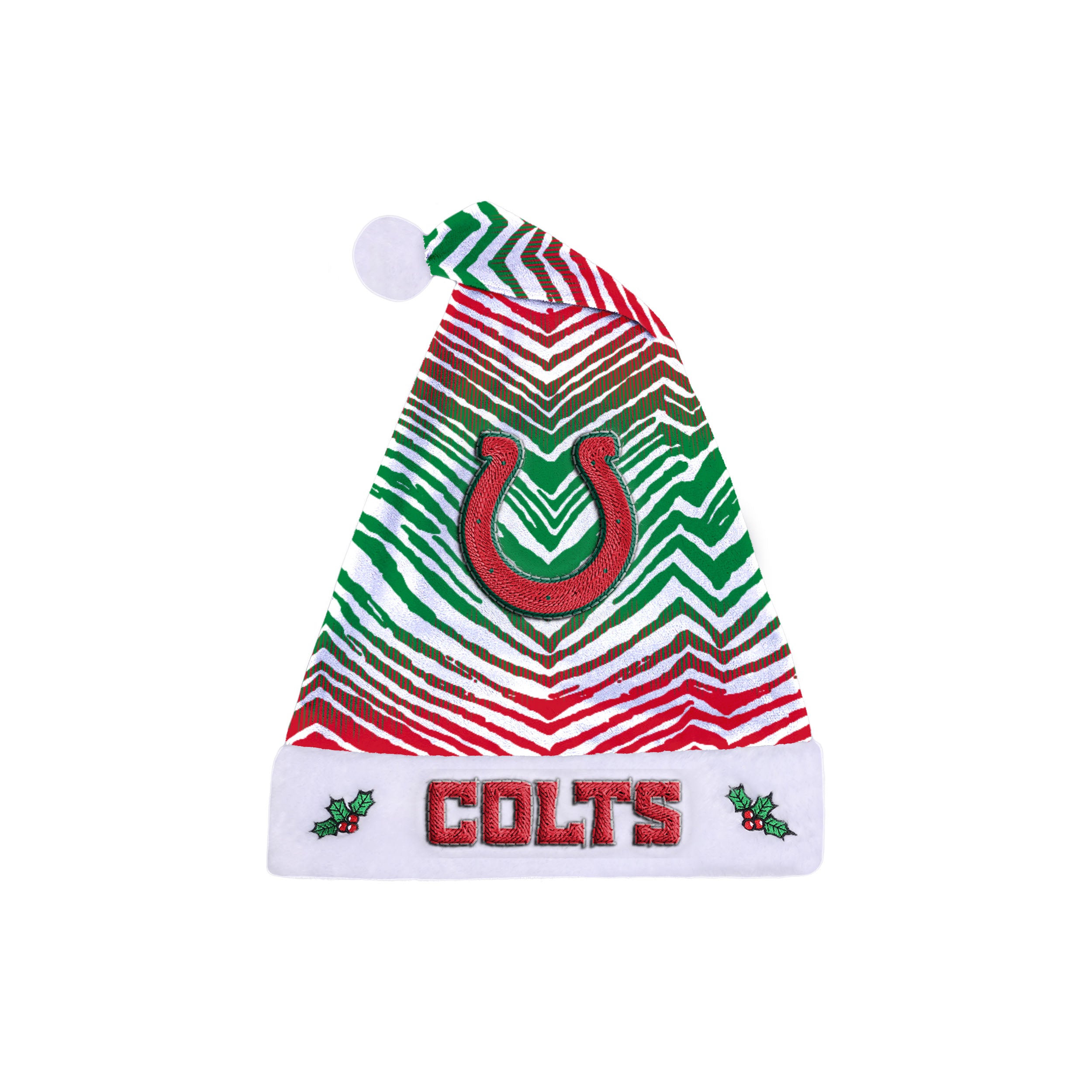 Zubaz Santa Hat NFL Indianapolis Colts - Red and green