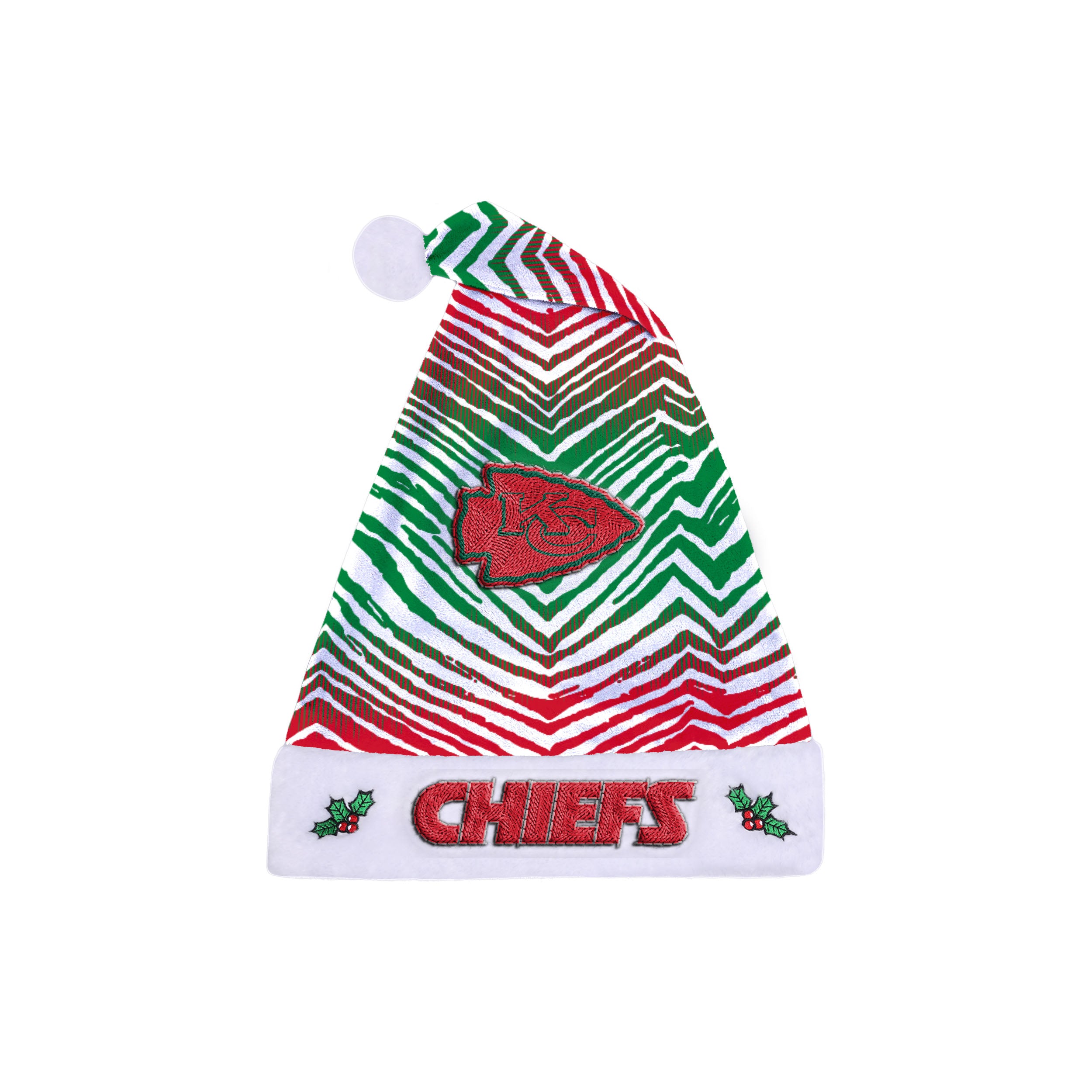 Zubaz Santa Hat NFL Kansas City Chiefs - Red and green