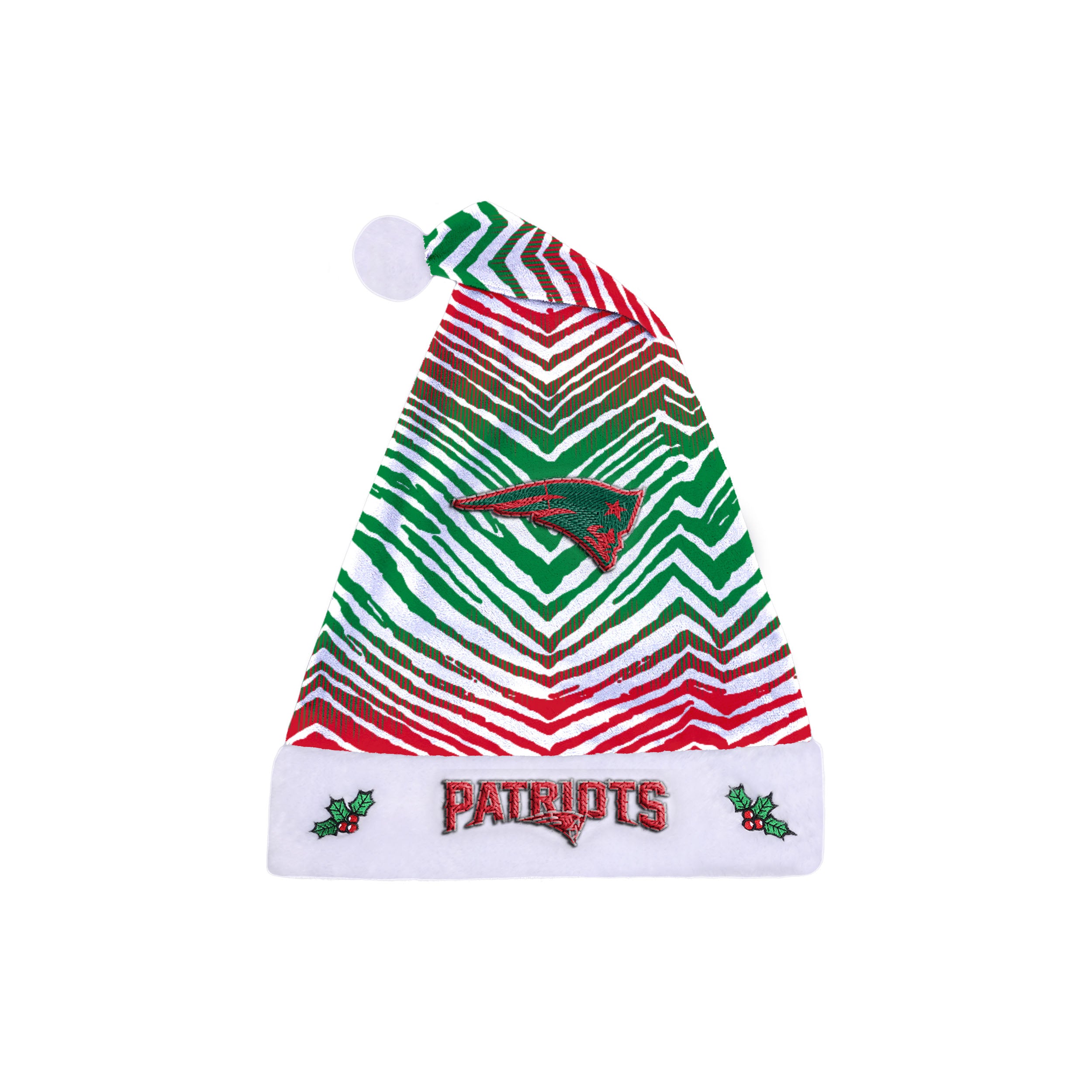 Zubaz Santa Hat NFL New England Patriots - Red and green