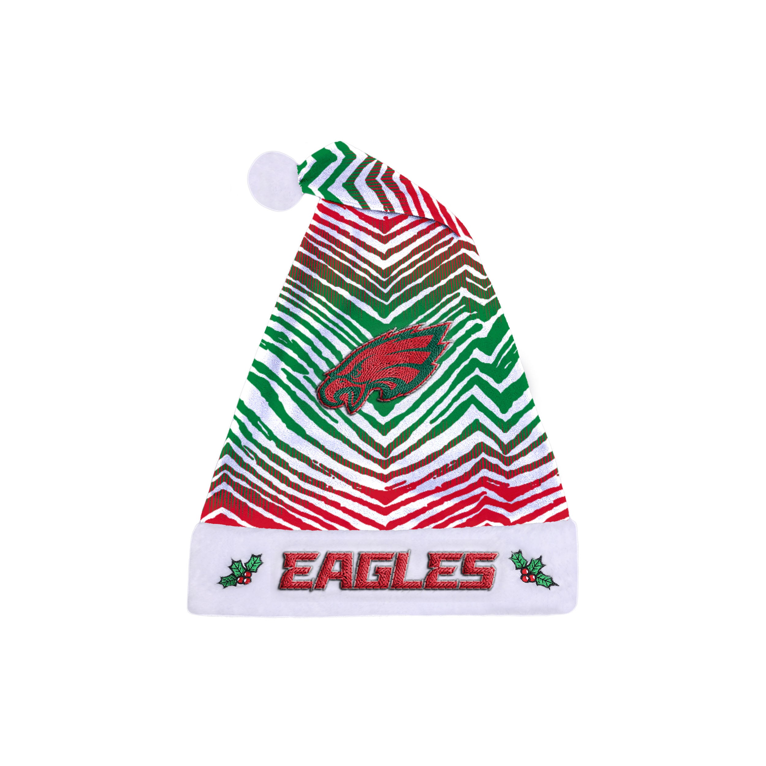 Zubaz Santa Hat NFL Philadelphia Eagles - Red and green
