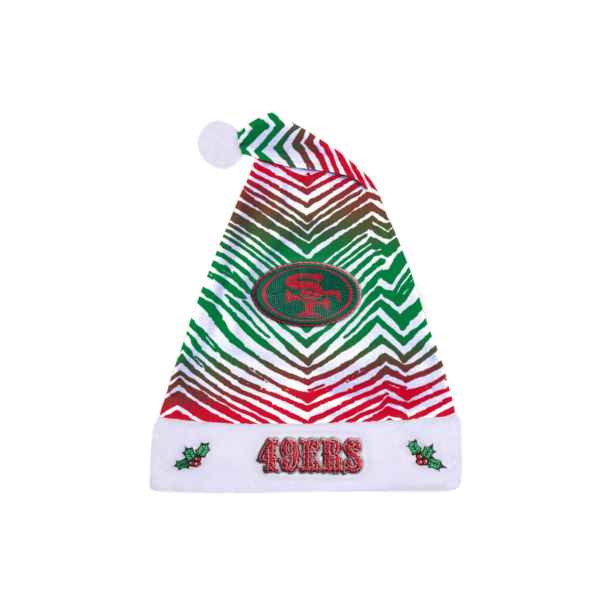 Zubaz Santa Hat NFL San Francisco 49Ers - Red and green