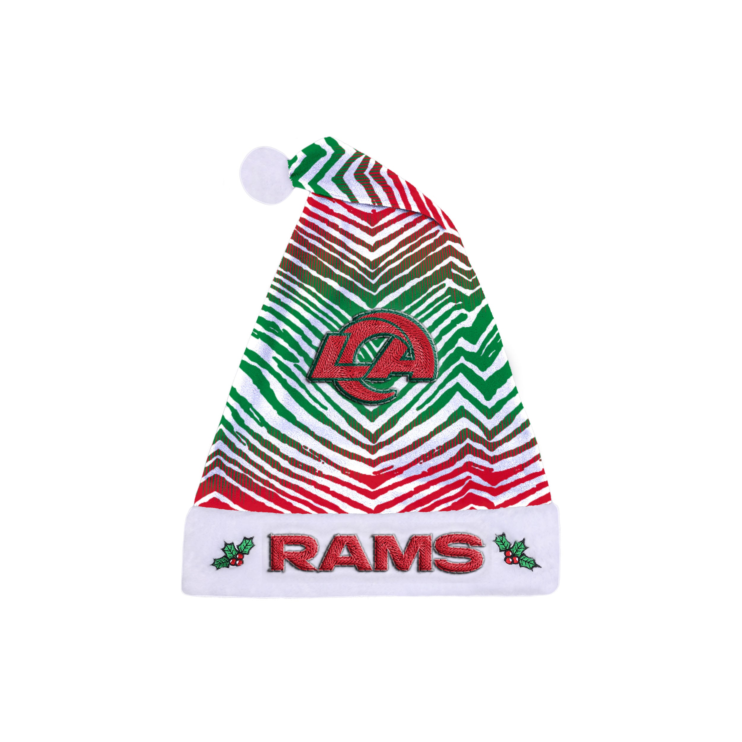 Zubaz Santa Hat NFL Los Angeles Rams - Red and green