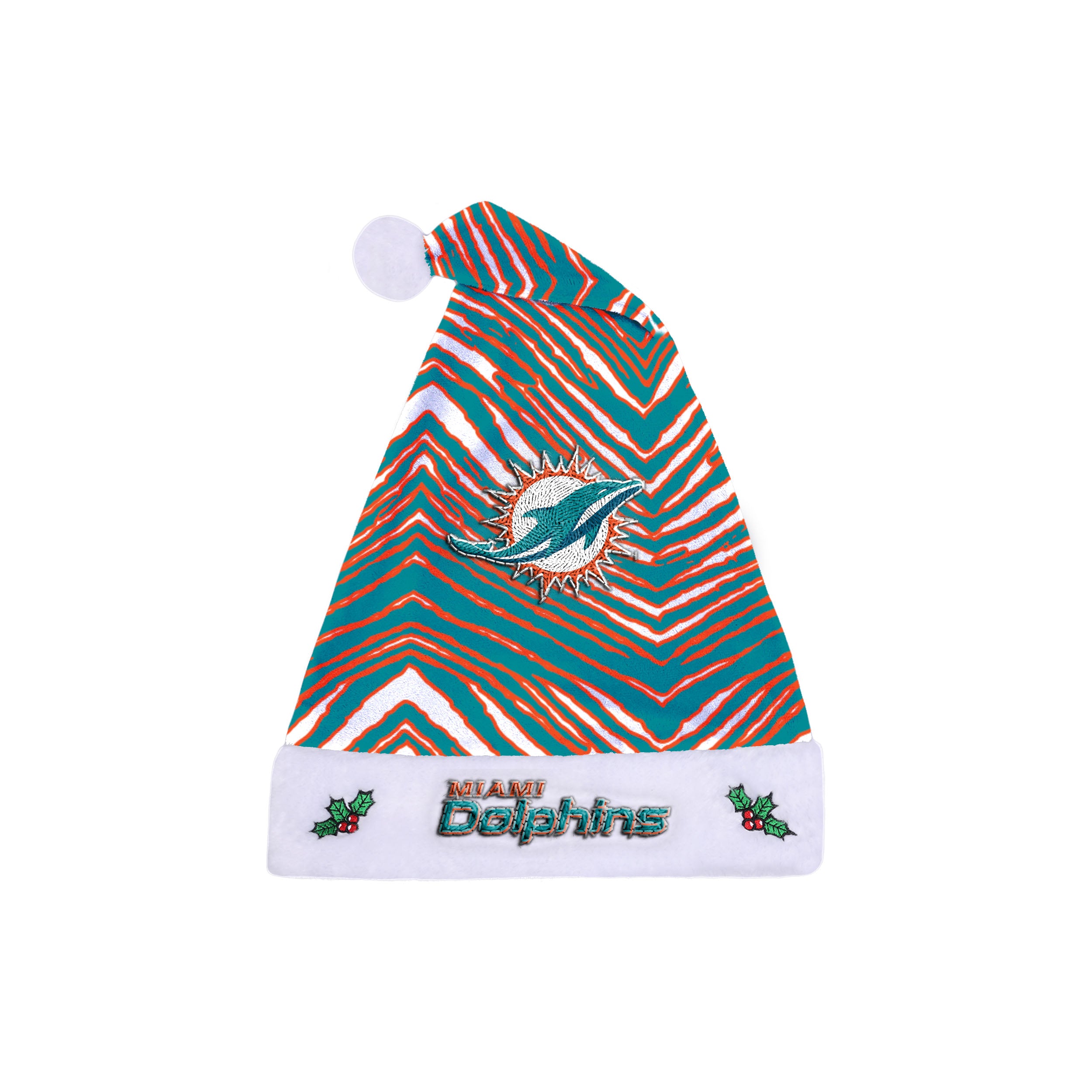 Zubaz Santa Hat NFL Miami Dolphins - Team color