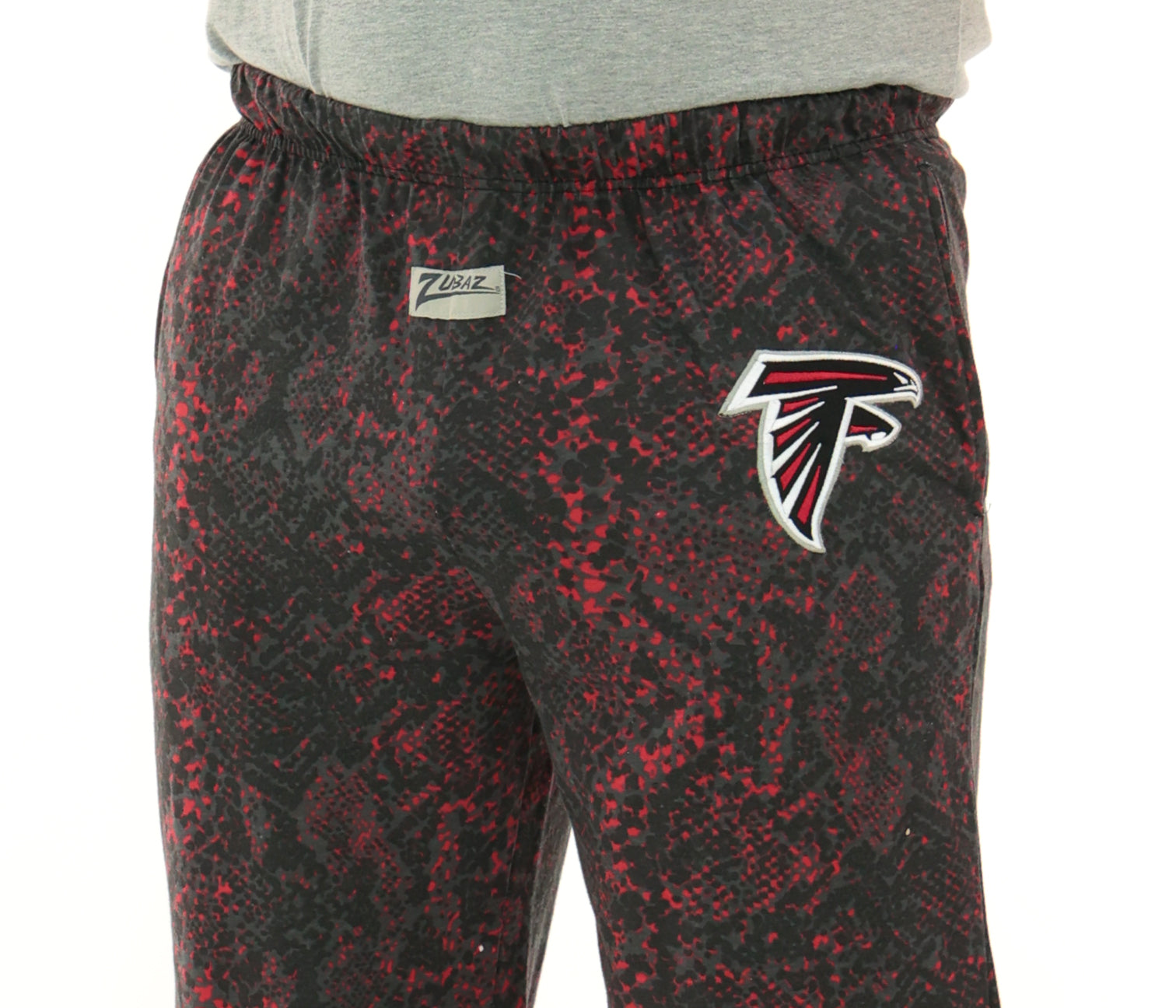 Zubaz NFL Adult Unisex for Men and Women Z88 Embroidered Post Pattern Pants, Atlanta Falcons