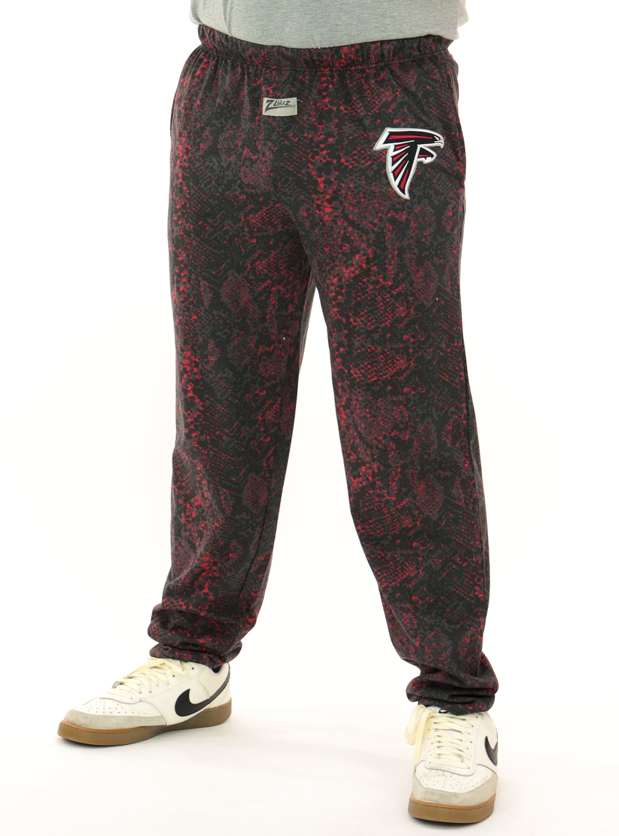Zubaz NFL Adult Unisex for Men and Women Z88 Embroidered Post Pattern Pants, Atlanta Falcons
