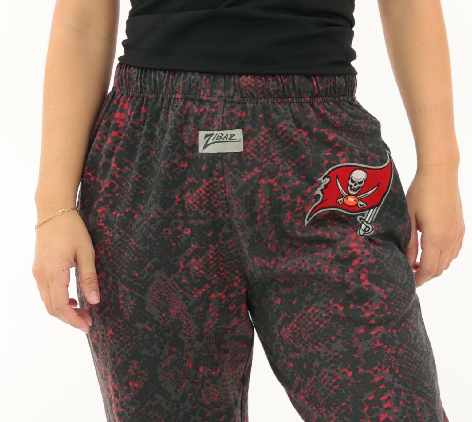 Zubaz NFL Adult Unisex for Men and Women Z88 Embroidered Post Pattern Pants, Tampa Bay Buccaneers