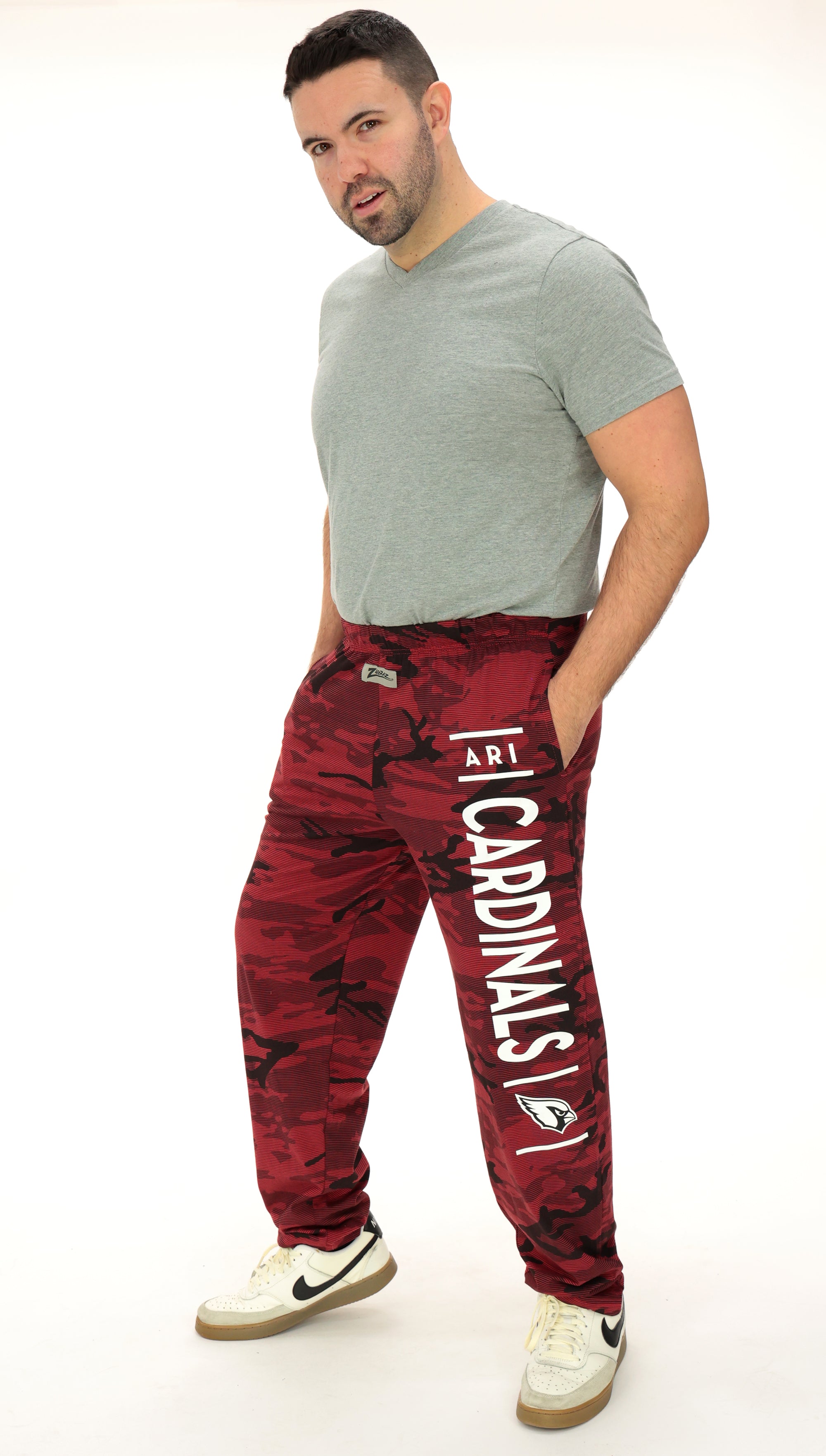 Zubaz NFL Adult Unisex Z88 Camo Lines Pants, Arizona Cardinals