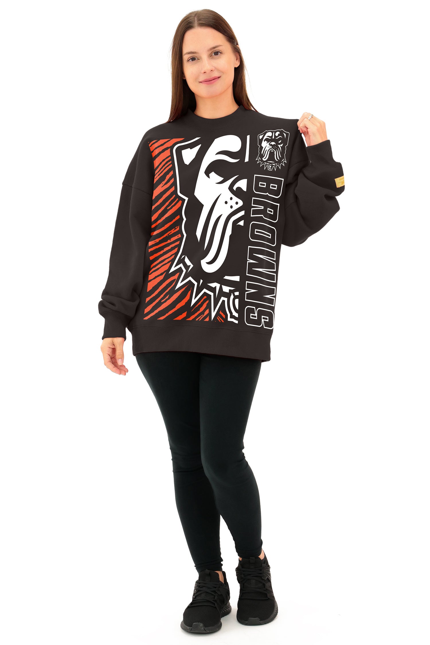 Zubaz NFL   90s Drop Shoulder Crewneck -MVP, CLEVELAND BROWNS