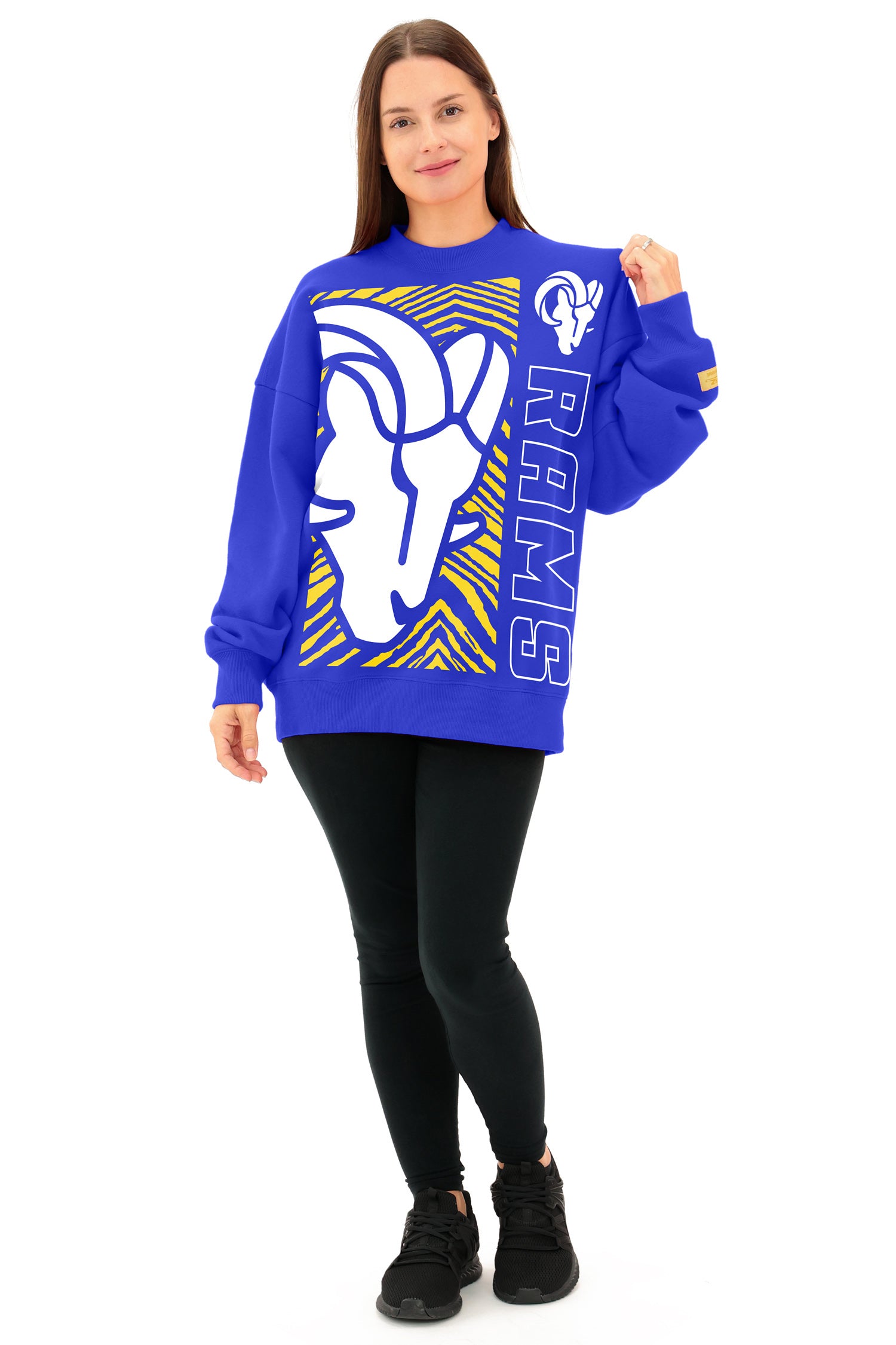 Zubaz NFL   90s Drop Shoulder Crewneck -MVP, LOS ANGELES RAMS
