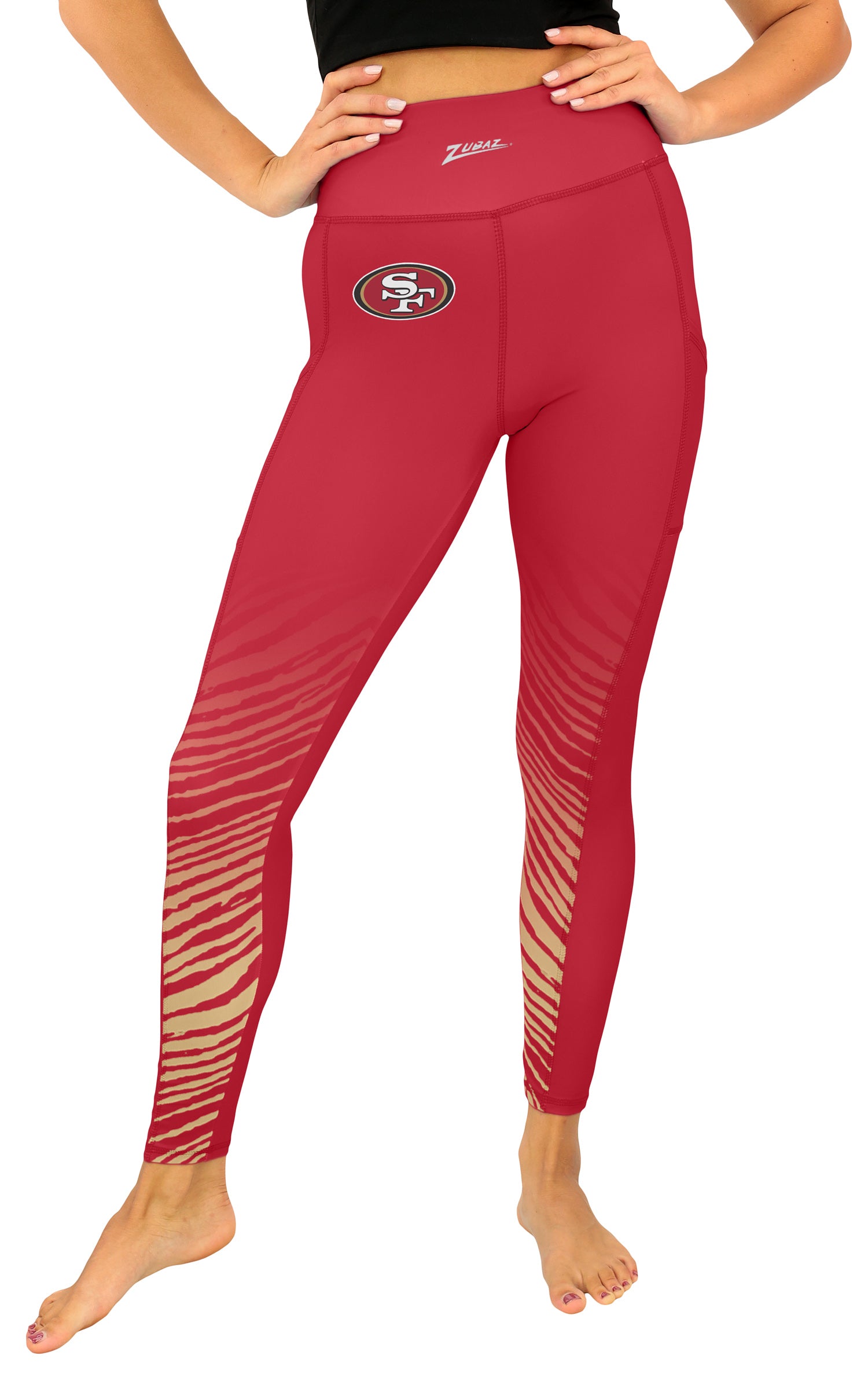 Zubaz NFL Women's Fade Primary Logo Leggings, San Francisco 49ers