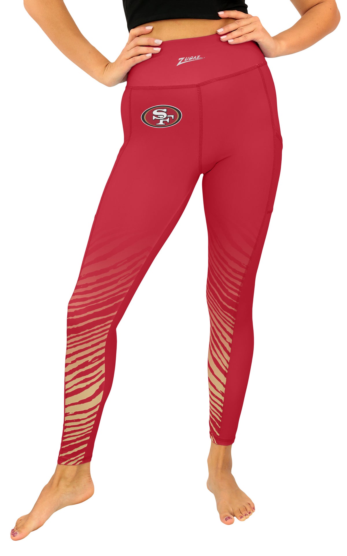 Zubaz NFL San Francisco 49ers Women's Fade Primary Logo Leggings