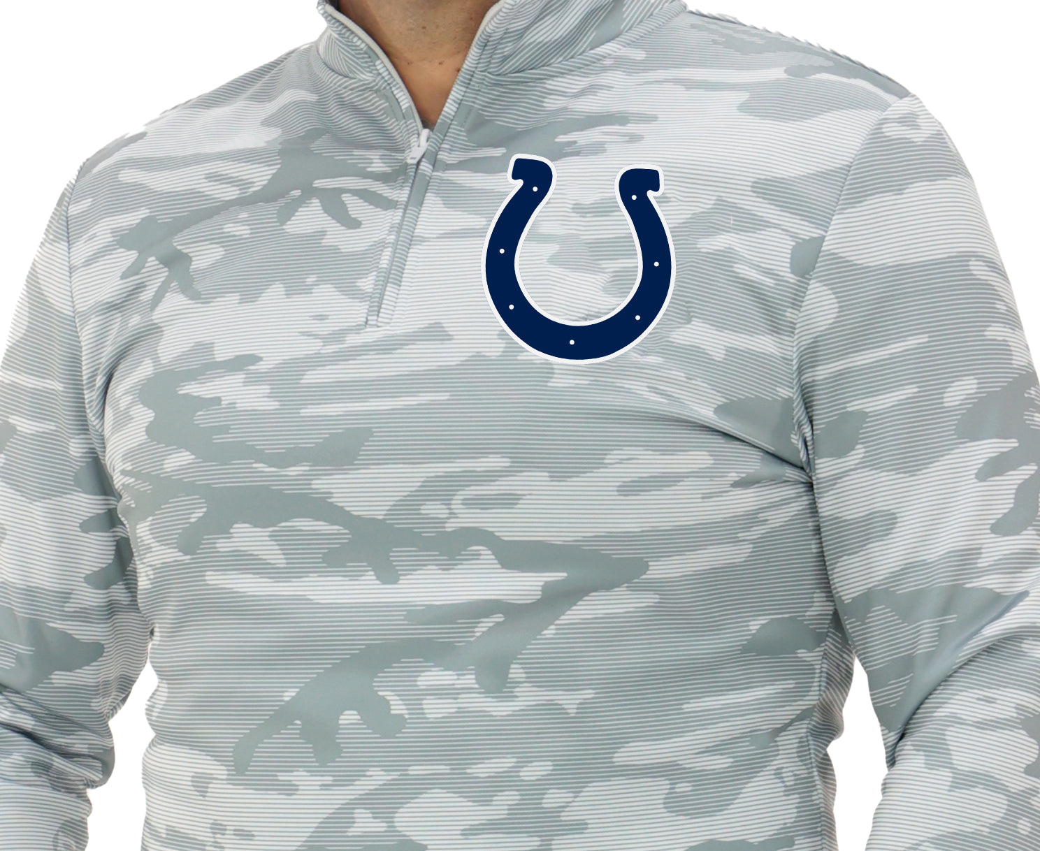 Zubaz NFL   Men's Tonal Camo Line 1/4 Zip, INDIANAPOLIS COLTS