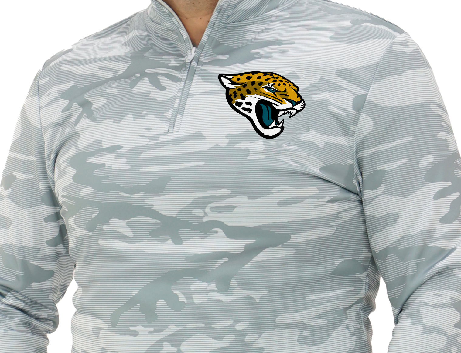 Zubaz NFL   Men's Tonal Camo Line 1/4 Zip, JACKSONVILLE JAGUARS