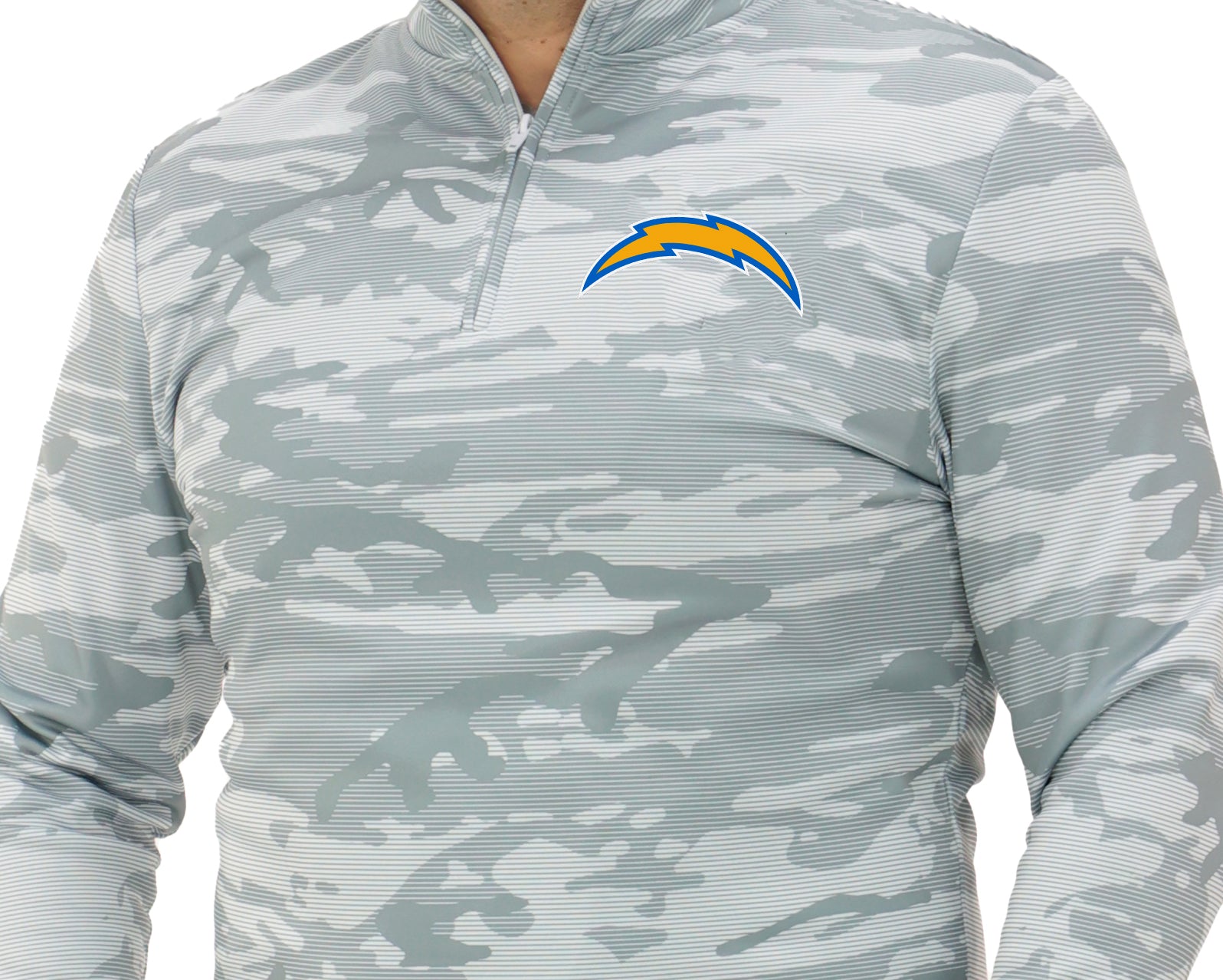 Zubaz NFL   Men's Tonal Camo Line 1/4 Zip, LOS ANGELES CHARGERS