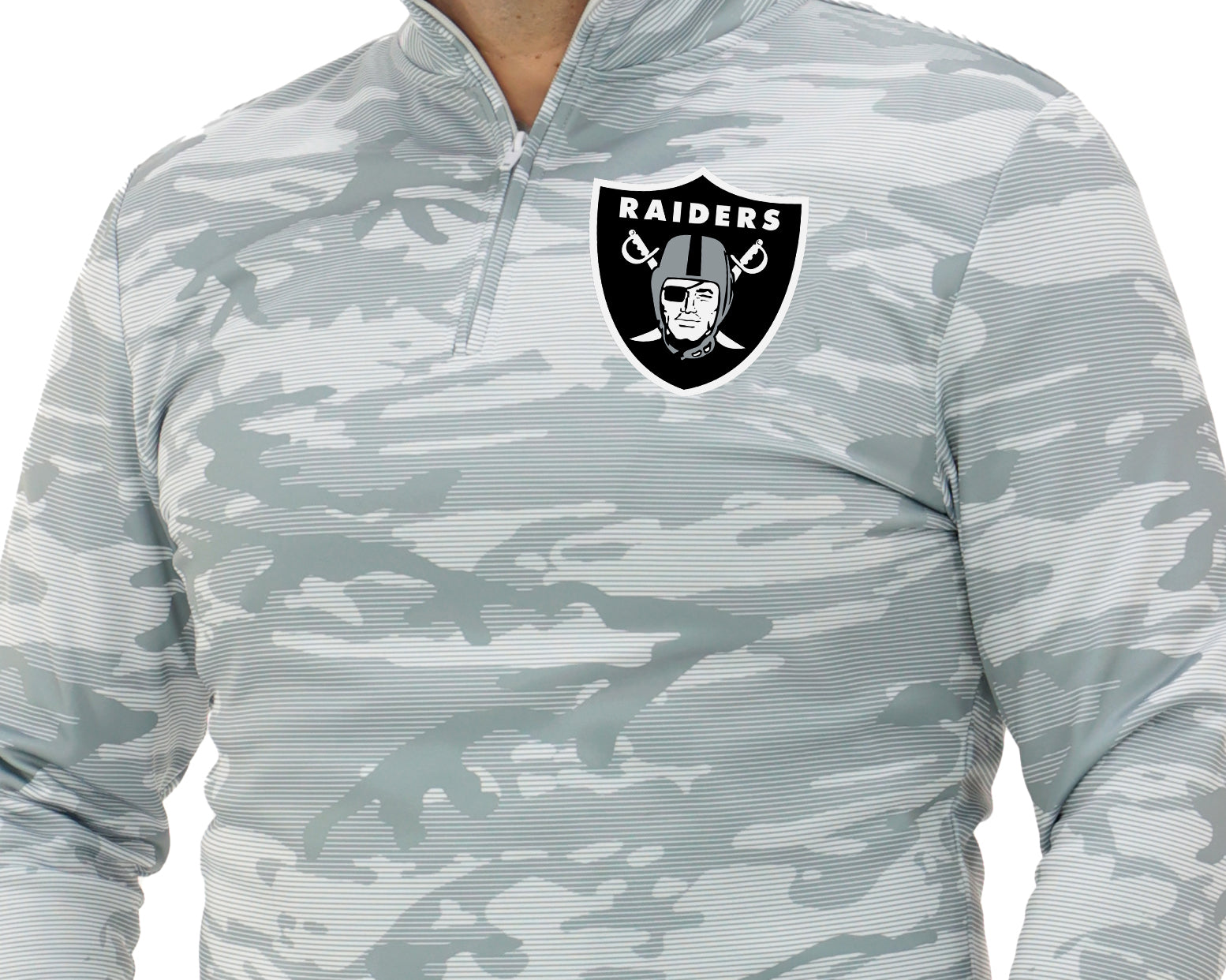 Zubaz NFL   Men's Tonal Camo Line 1/4 Zip, LAS VEGAS RAIDERS