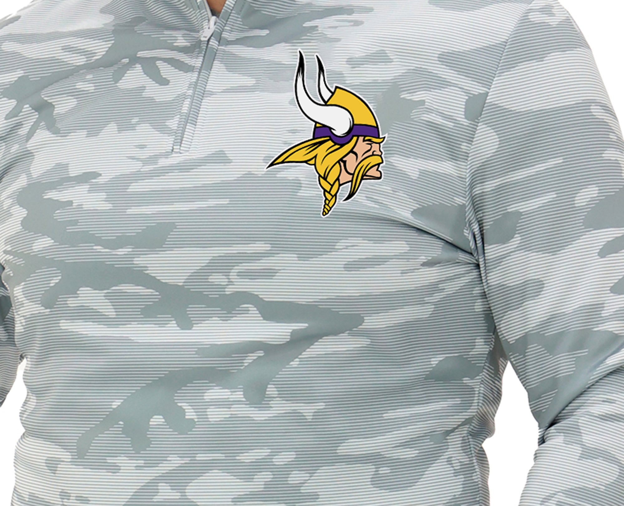 Zubaz NFL   Men's Tonal Camo Line 1/4 Zip, MINNESOTA VIKINGS