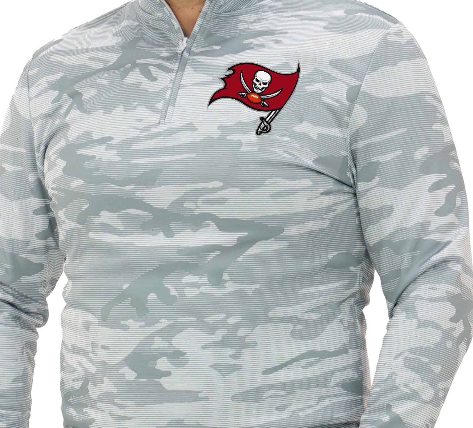 Zubaz NFL   Men's Tonal Camo Line 1/4 Zip, TAMPA BAY BUCCANEERS