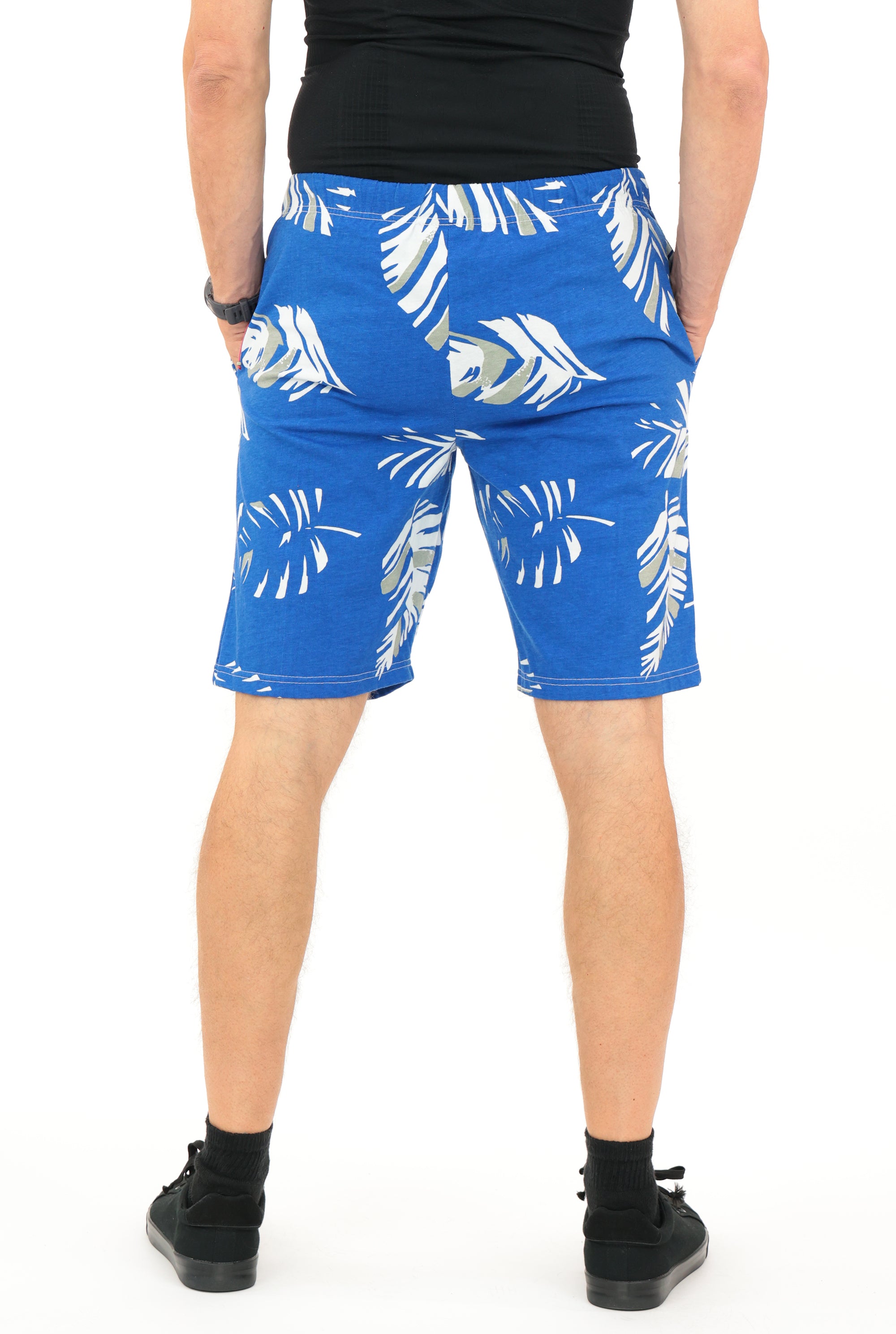 Zubaz NFL Adult Unisex Z88 Embroidered Leaf 3 Team Color Shorts, Indianapolis Colts