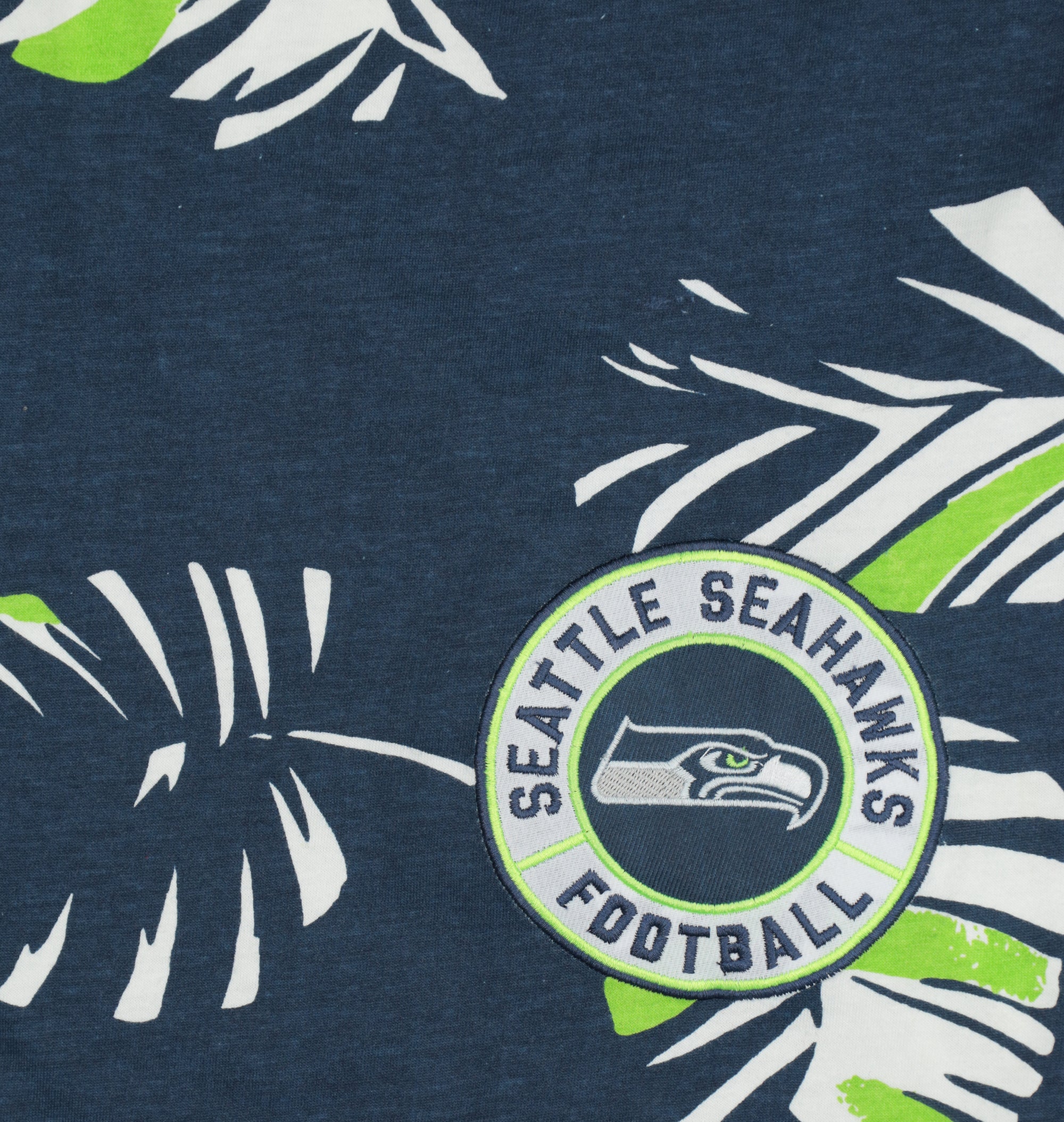 Zubaz NFL Adult Unisex Z88 Embroidered Leaf 3 Team Color Shorts, Seattle Seahawks