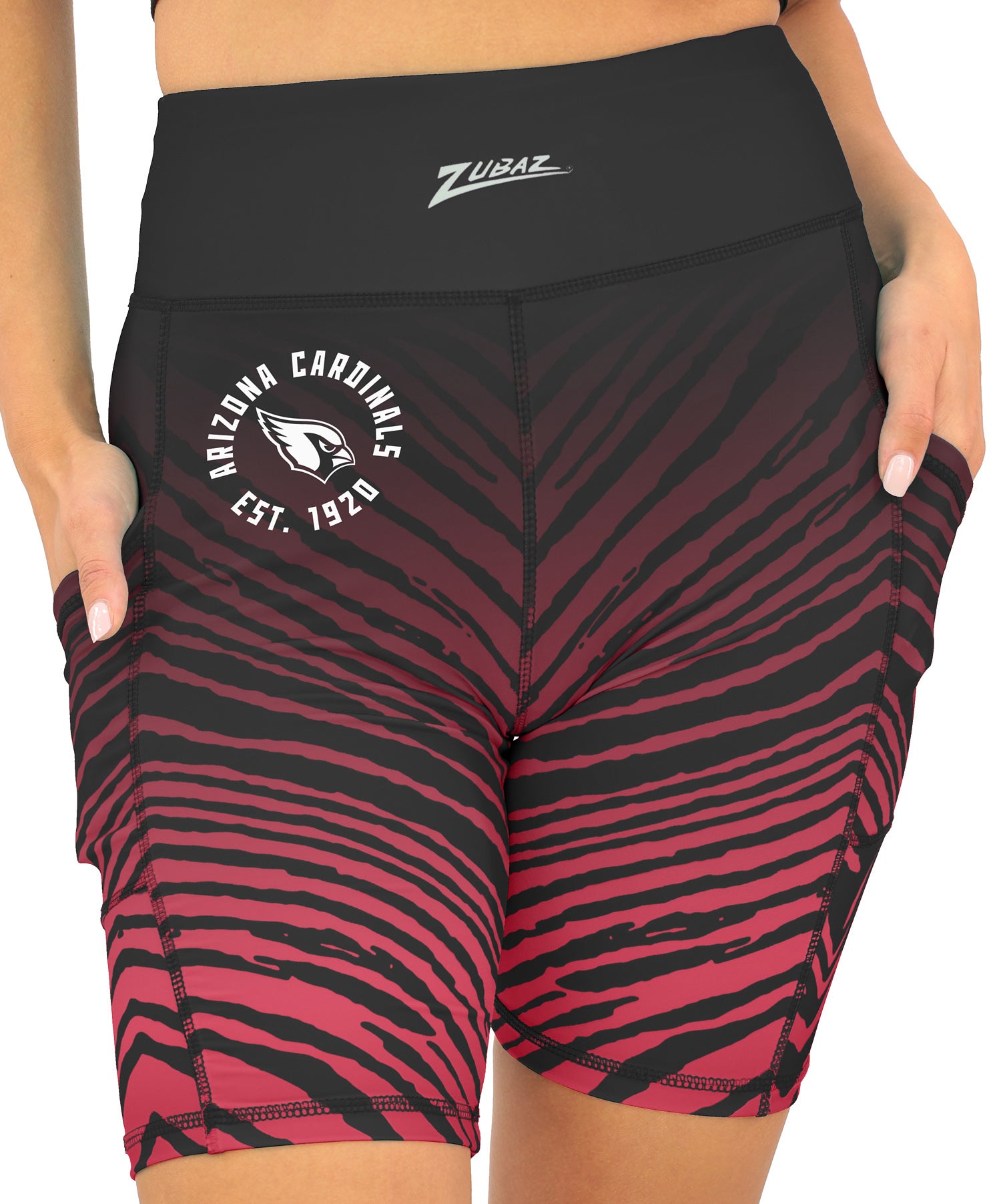 Zubaz NFL Women's Fade Biker Shorts, Arizona Cardinals