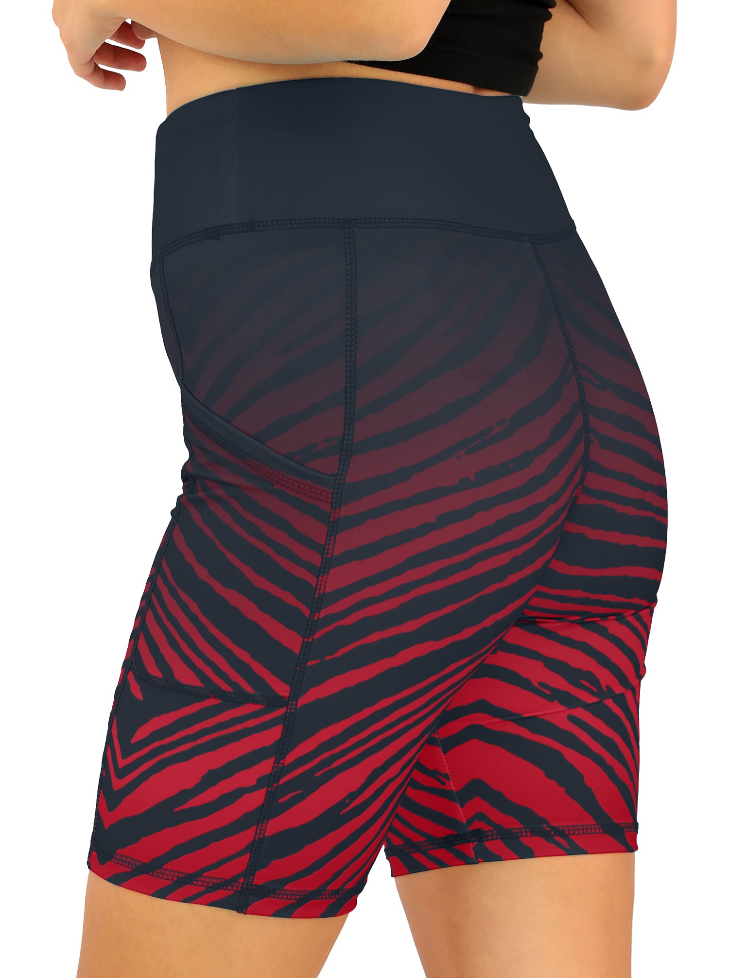 Zubaz NFL Women's Fade Biker Shorts, Atlanta Falcons