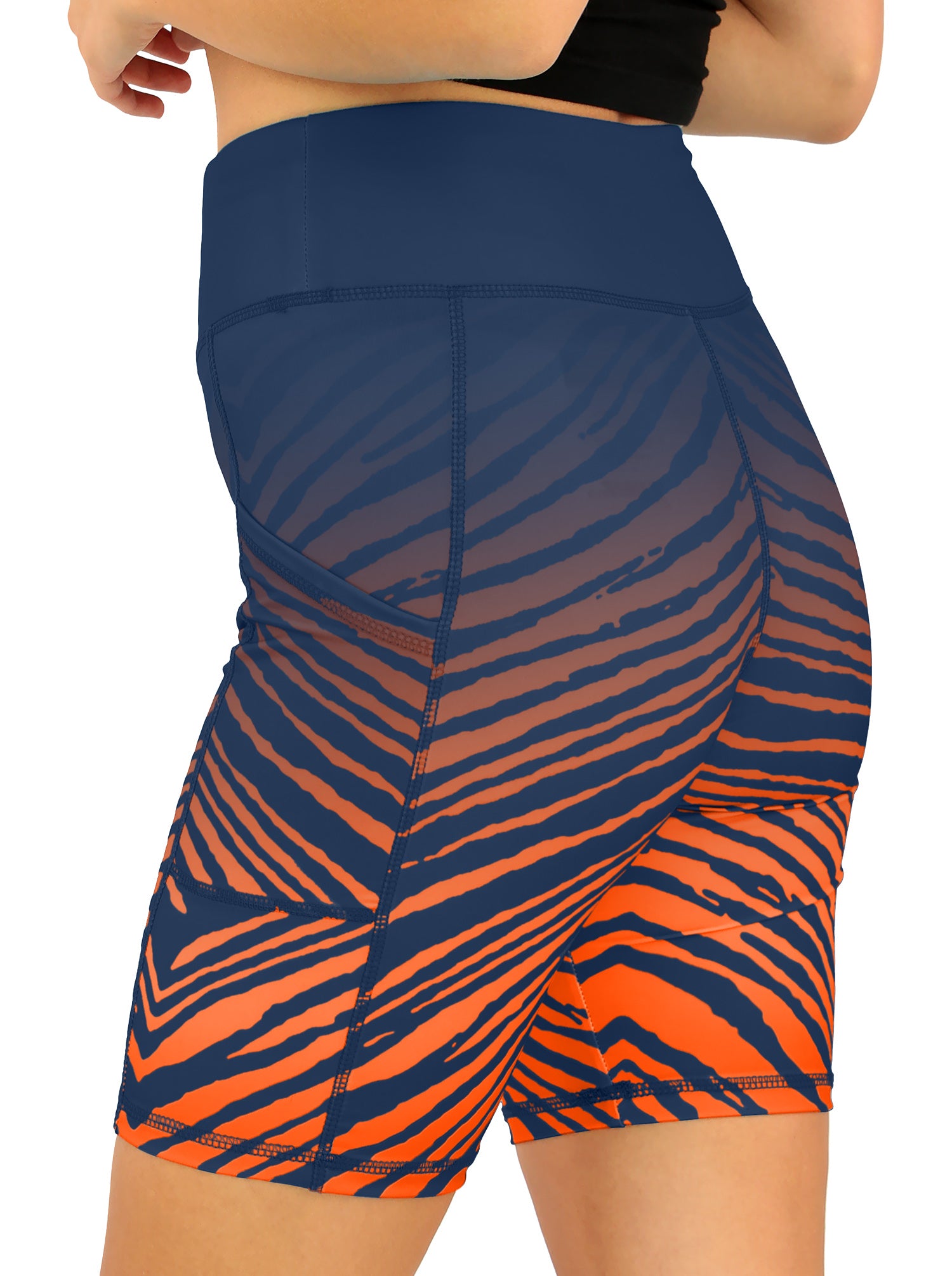 Zubaz NFL Women's Fade Biker Shorts, Chicago Bears