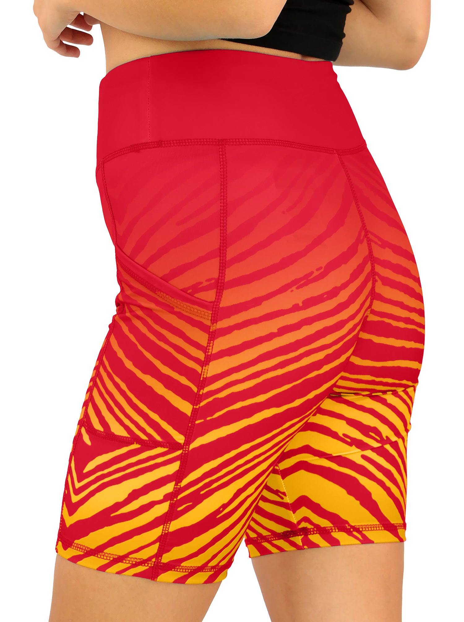 Zubaz NFL Women's Fade Biker Shorts, Kansas City Chiefs