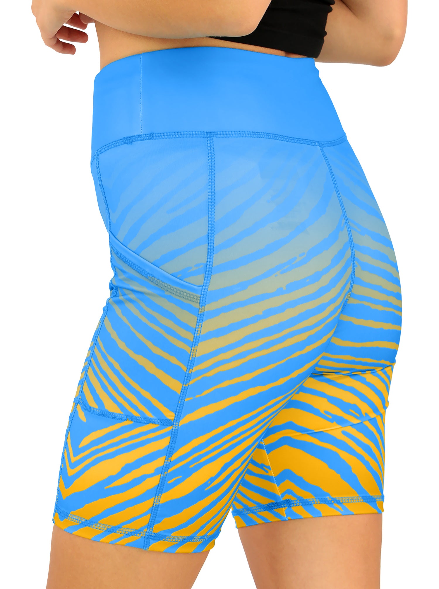 Zubaz NFL Women's Fade Biker Shorts, Los Angeles Chargers