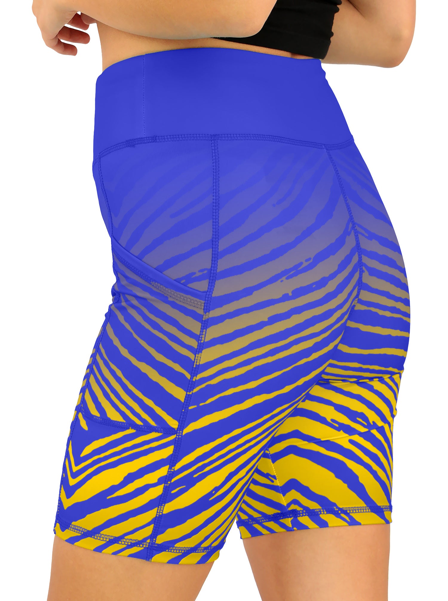 Zubaz NFL Women's Fade Biker Shorts, Los Angeles Rams