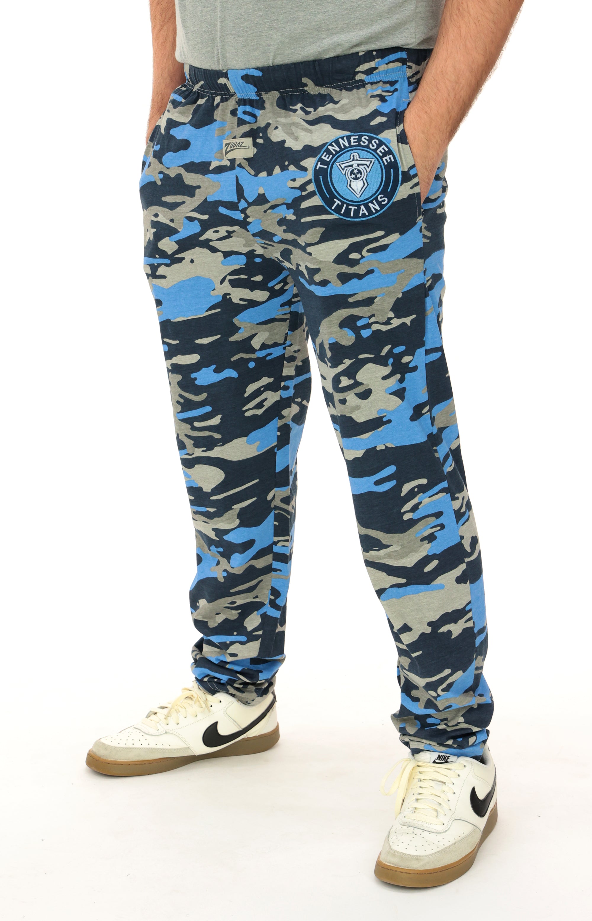 Zubaz NFL Adult Unisex Z88 Embroidered Alt Camo Pants, Tennessee Titans