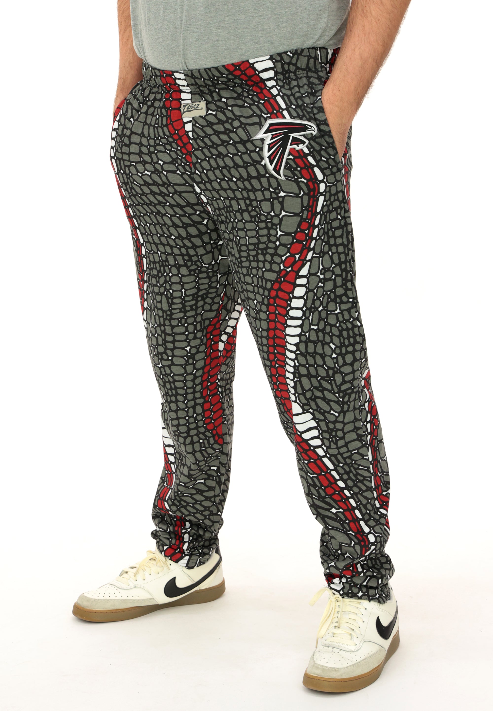 Zubaz NFL Adult Unisex Z88 Embroidered Gator 3 Color Pants, Atlanta Falcons
