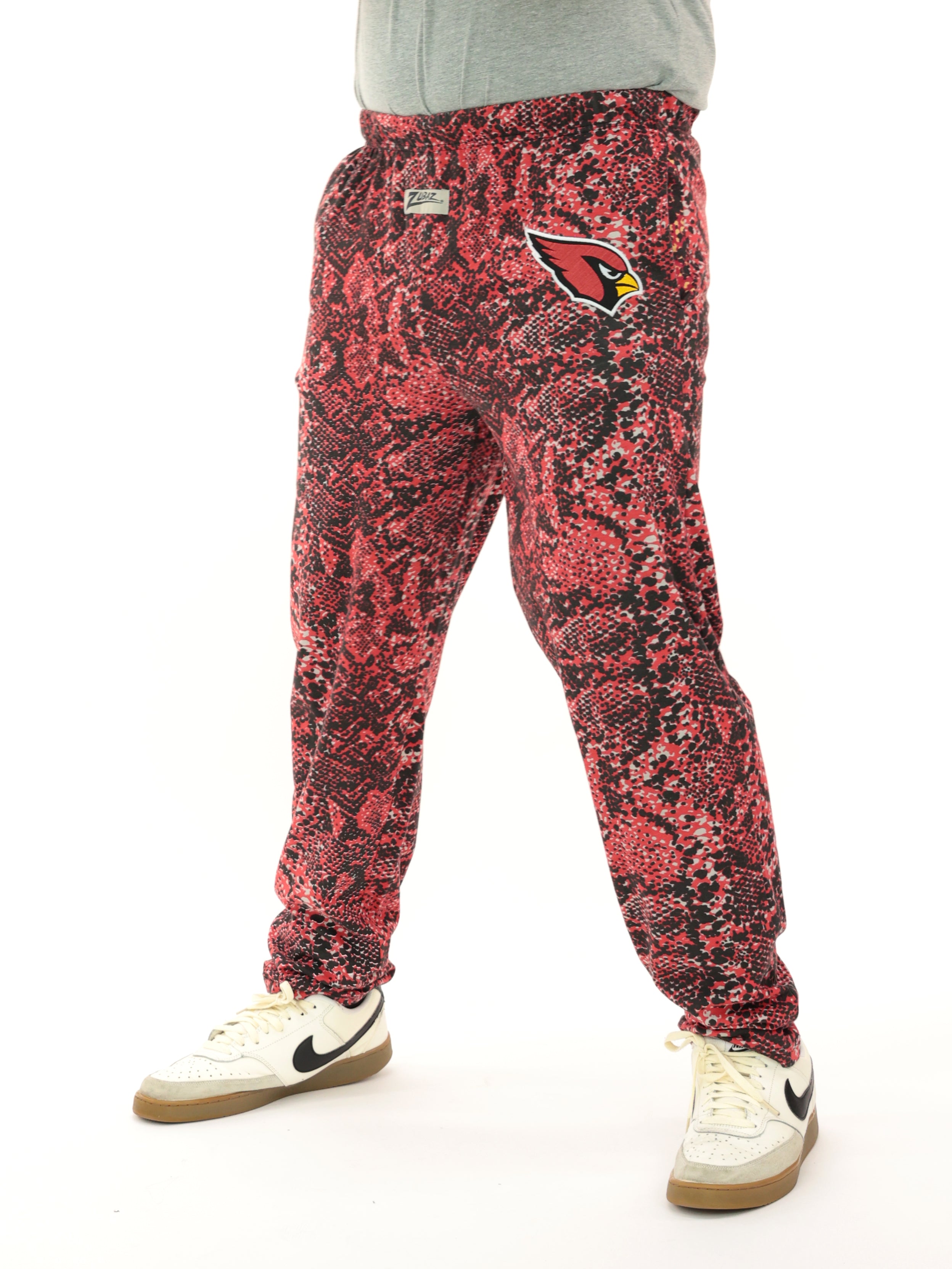 Zubaz NFL Adult Unisex for Men and Women Z88 Embroidered Post Pattern Pants, Arizona Cardinals