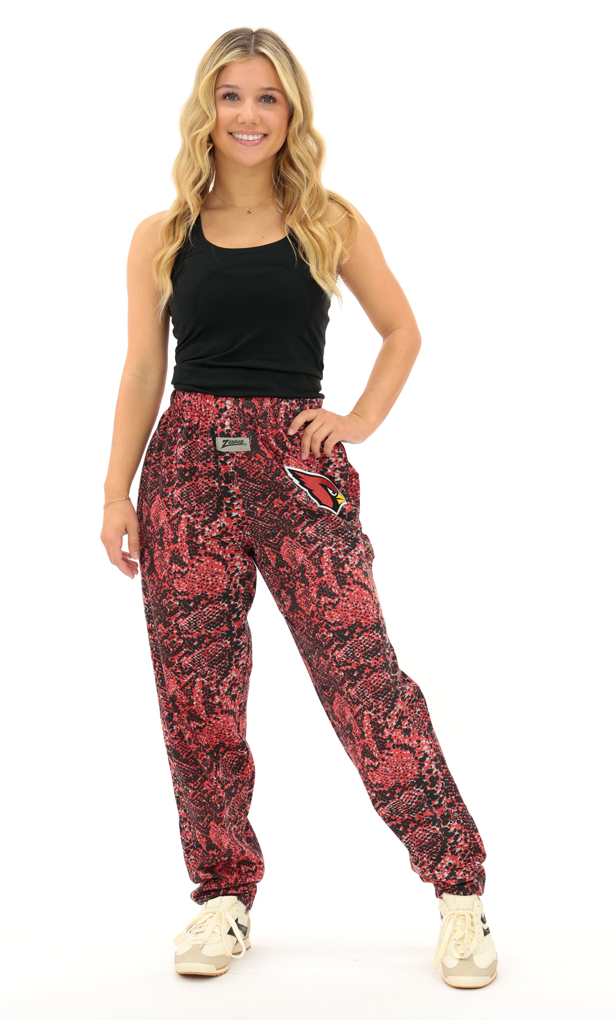 Zubaz NFL Adult Unisex for Men and Women Z88 Embroidered Post Pattern Pants, Arizona Cardinals