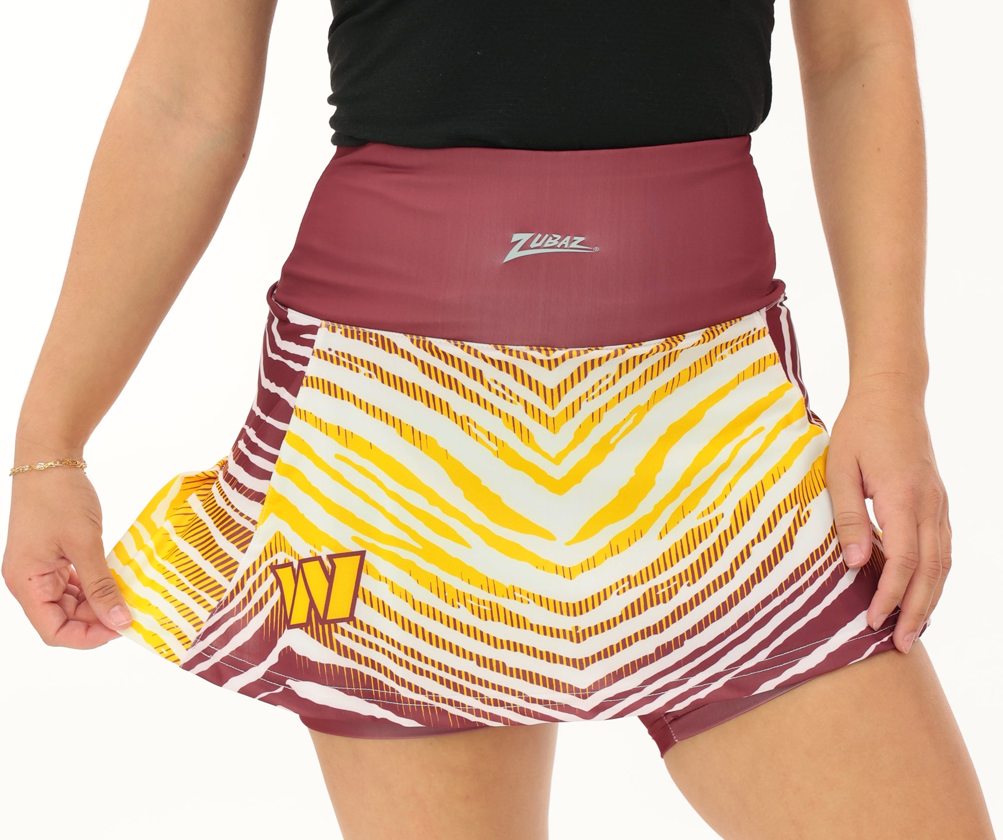 Zubaz NFL Women's Zebra Ombre Skort Team Primary Logo, Washington Commanders