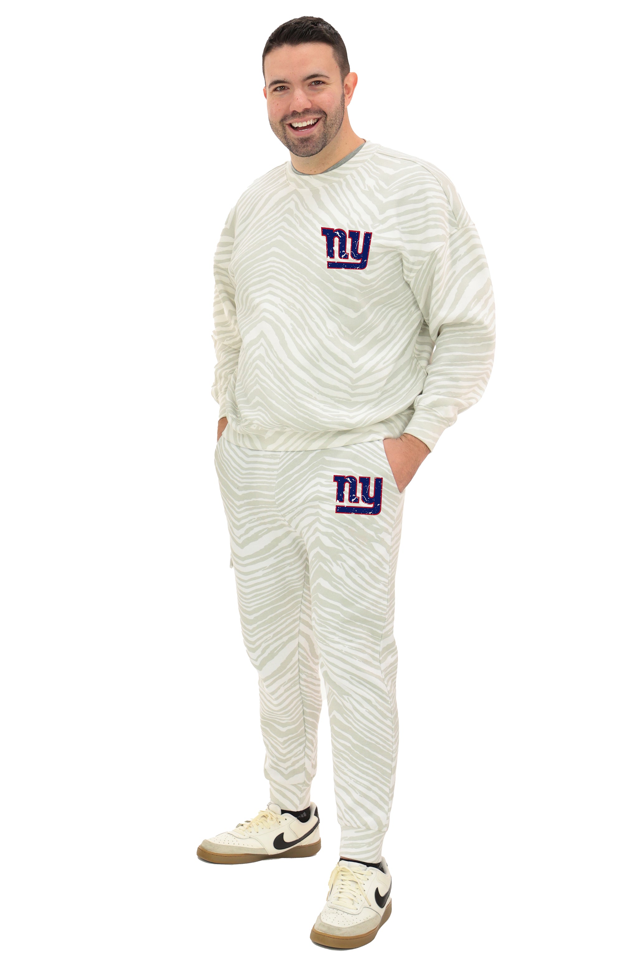 Zubaz NFL New York Giants Adult Unisex 2 Color Zebra 90s Team Cargo Jo